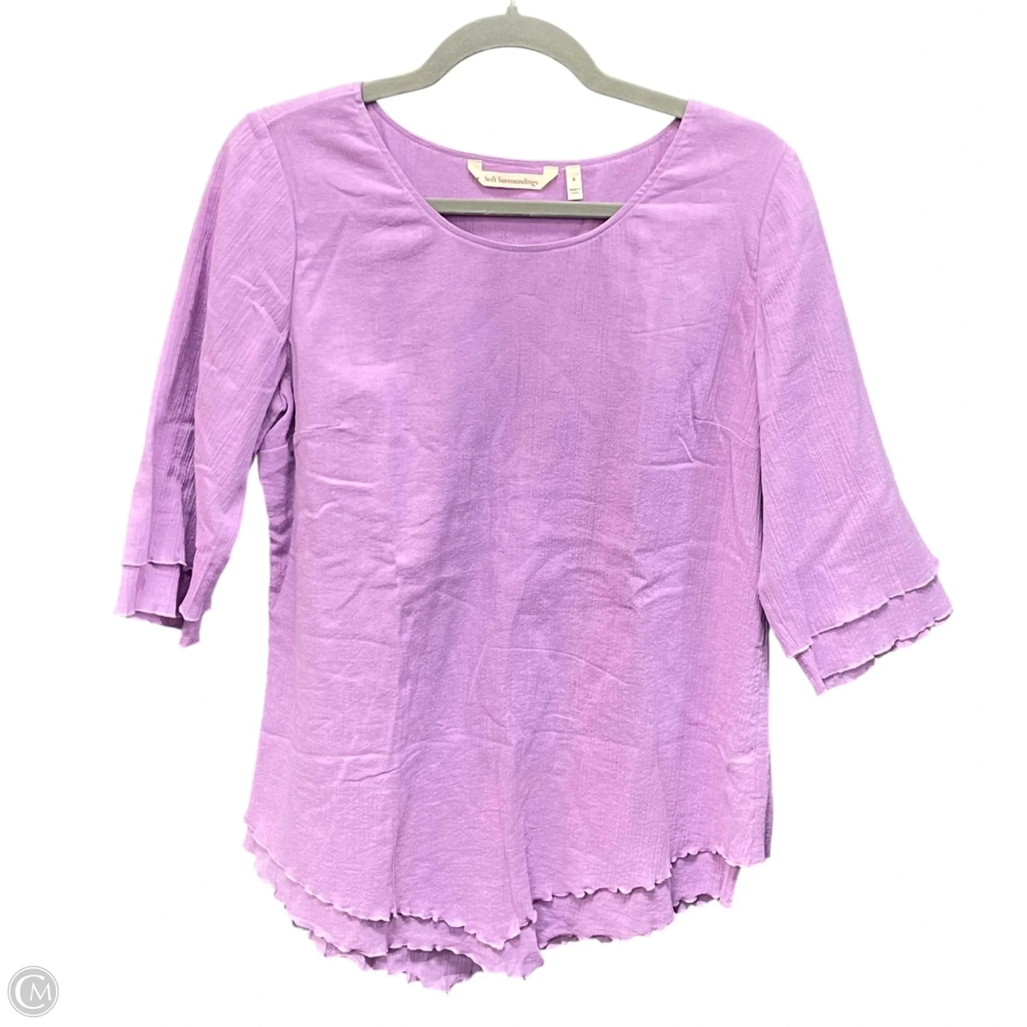 Top 3/4 Sleeve By Soft Surroundings In Purple, Size: S