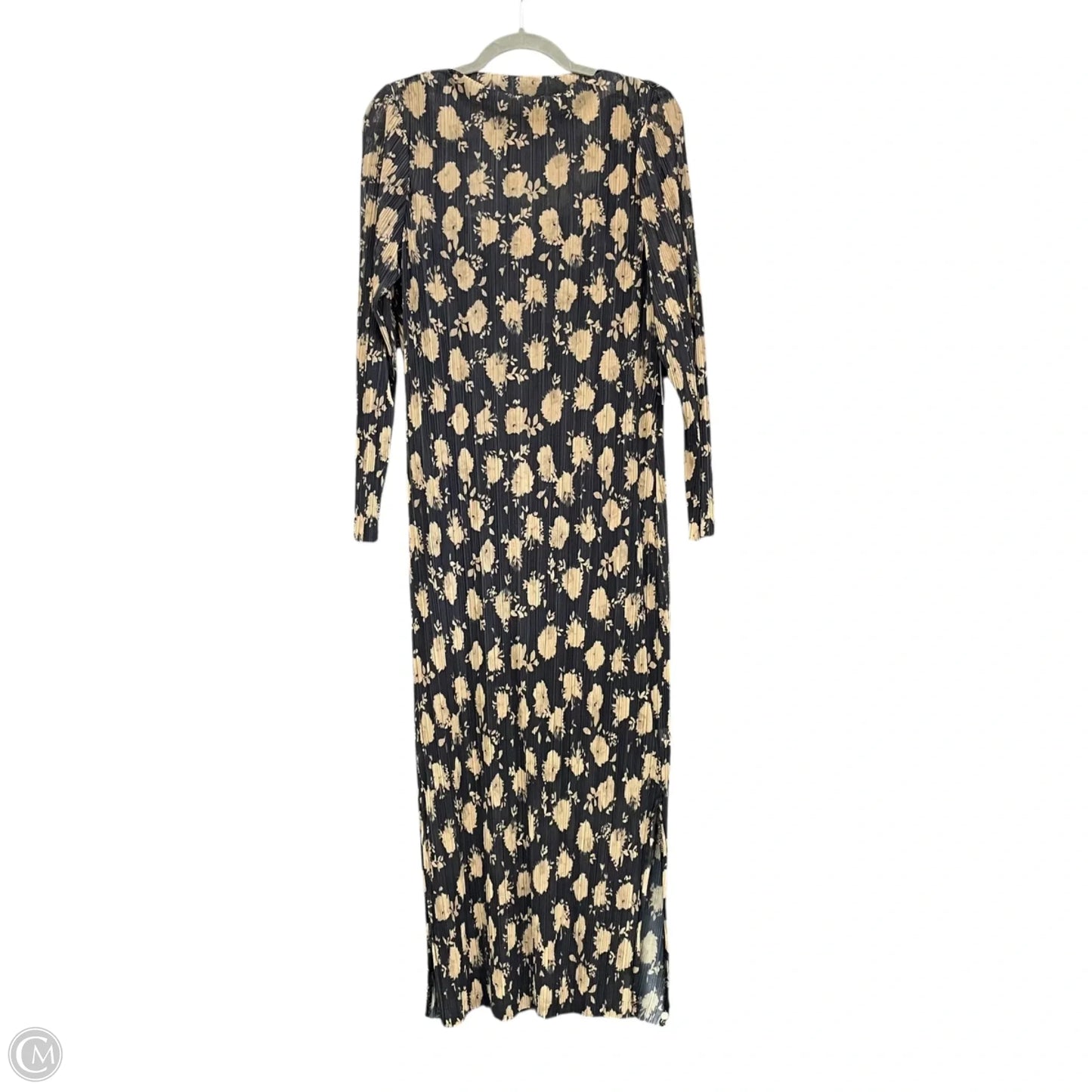 Dress Casual Midi By Vince Camuto In Black & Cream, Size: L