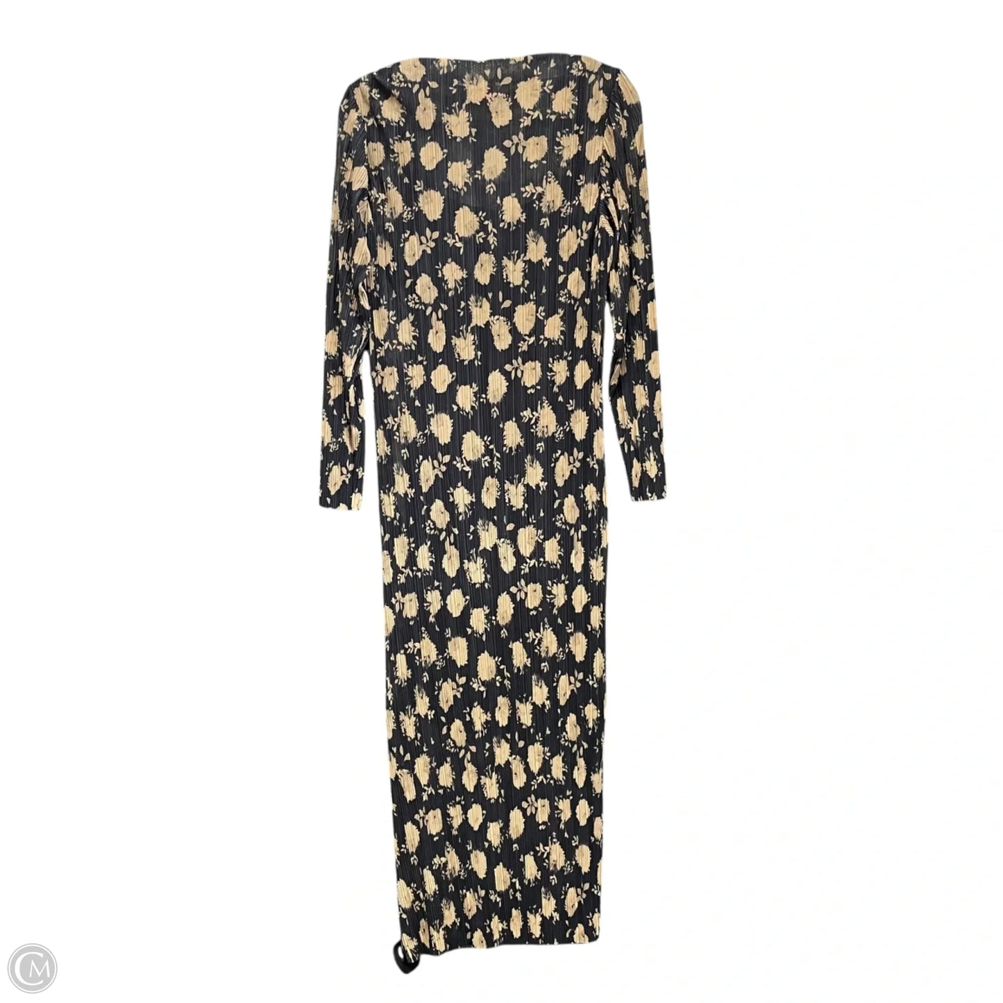 Dress Casual Midi By Vince Camuto In Black & Cream, Size: L