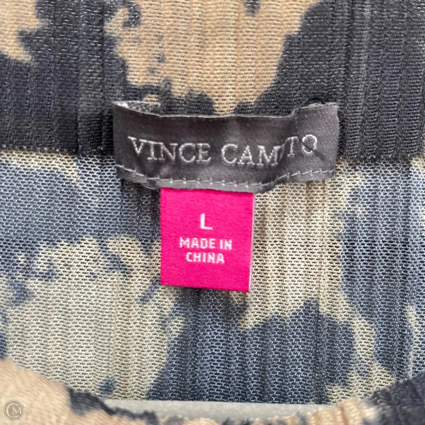 Dress Casual Midi By Vince Camuto In Black & Cream, Size: L