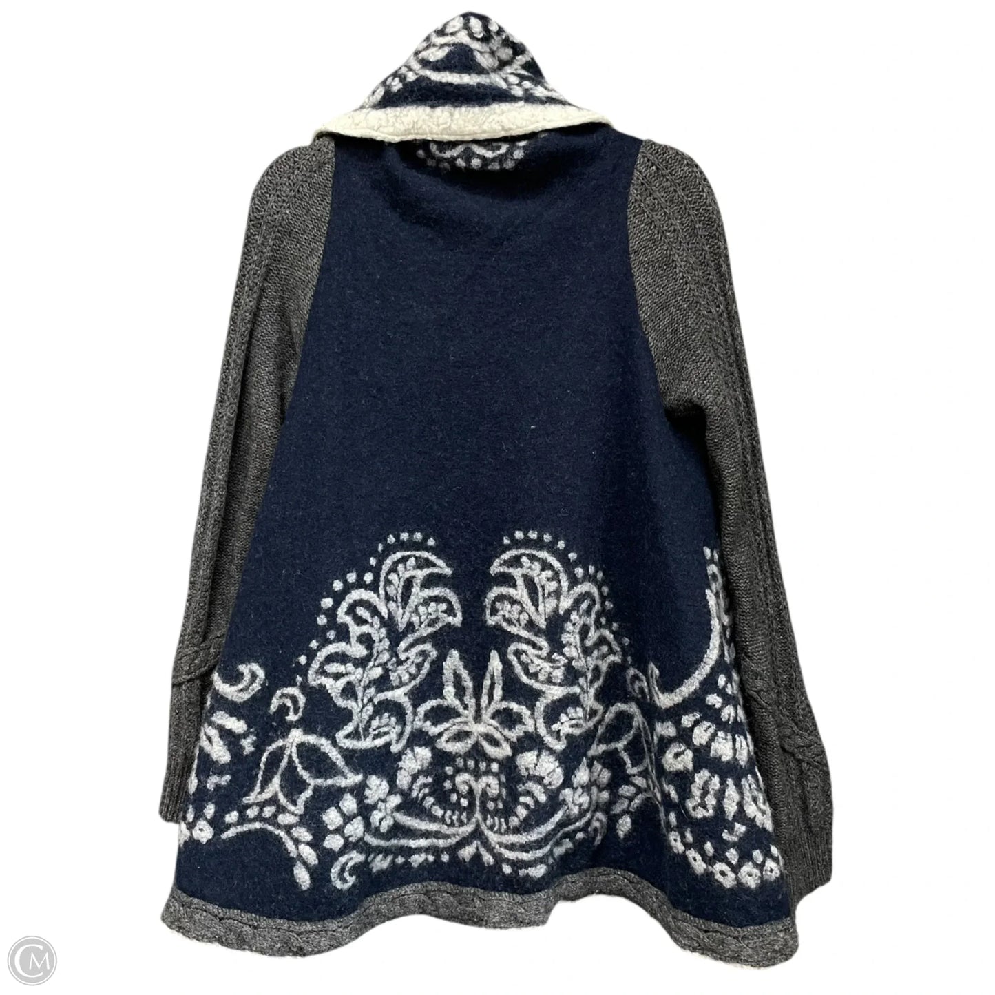 Sweater Cardigan By Sleeping On Snow In Blue & White, Size: S