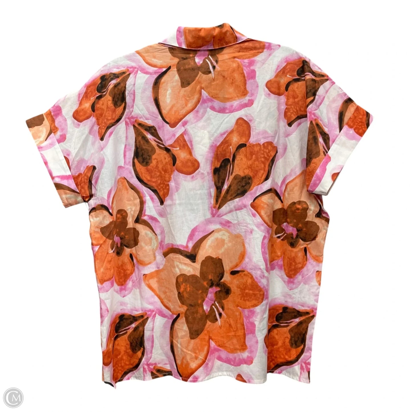 Top Short Sleeve By Cmb In Orange & Pink, Size: M