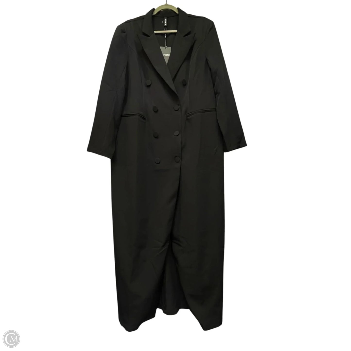 Coat Trench Coat By Cme In Black, Size: 2x