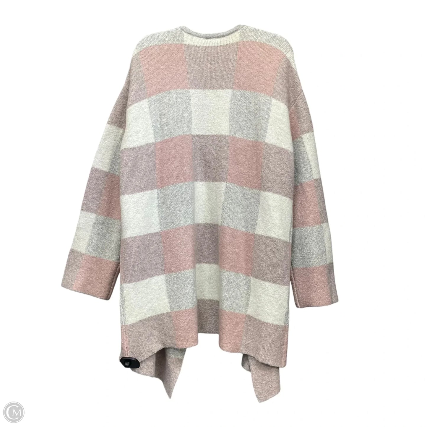 Sweater Cardigan By Lane Bryant In Grey & Pink, Size: Xl