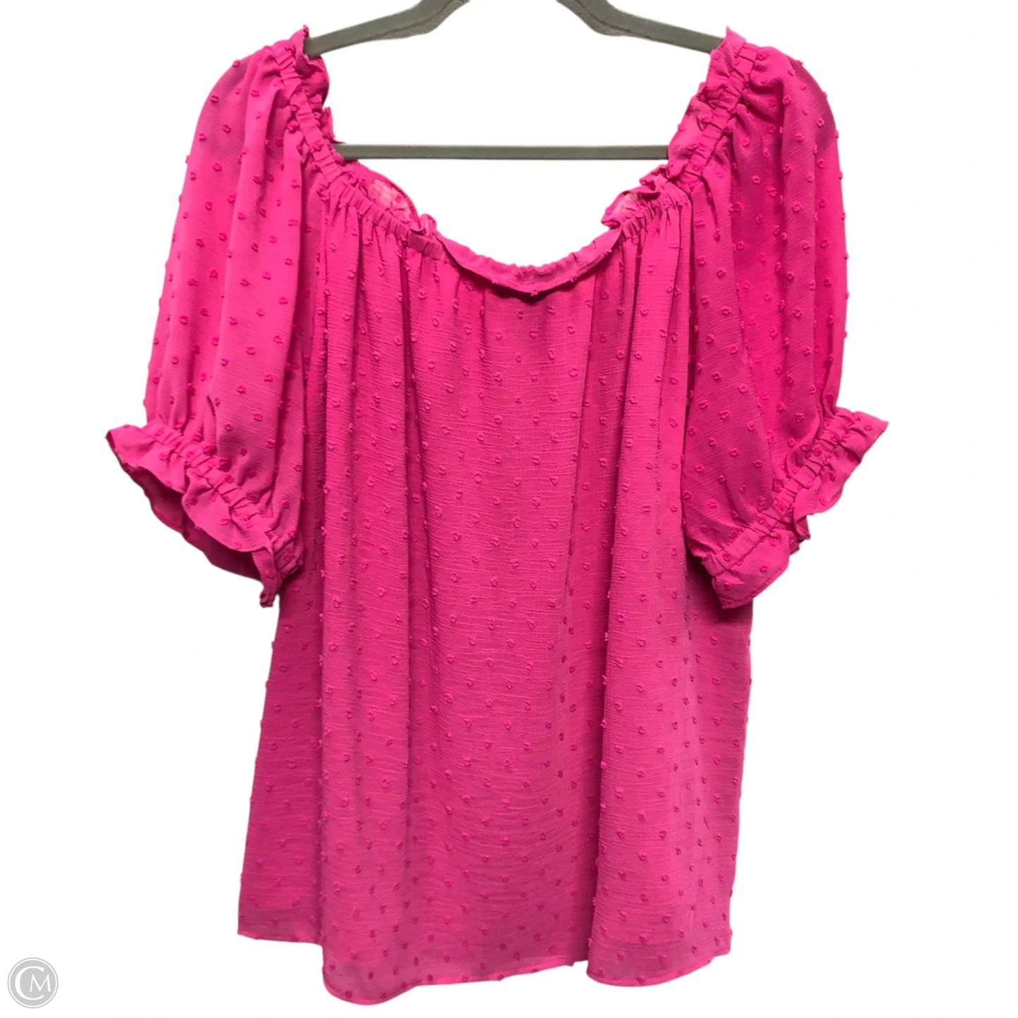 Blouse Short Sleeve By Cece In Pink, Size: 1x