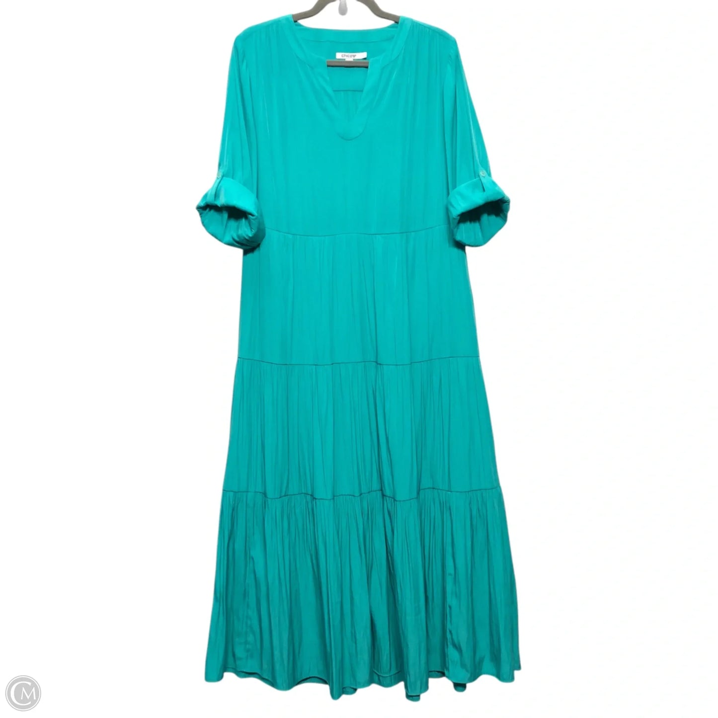 Dress Casual Midi By Chicos In Green, Size: 8