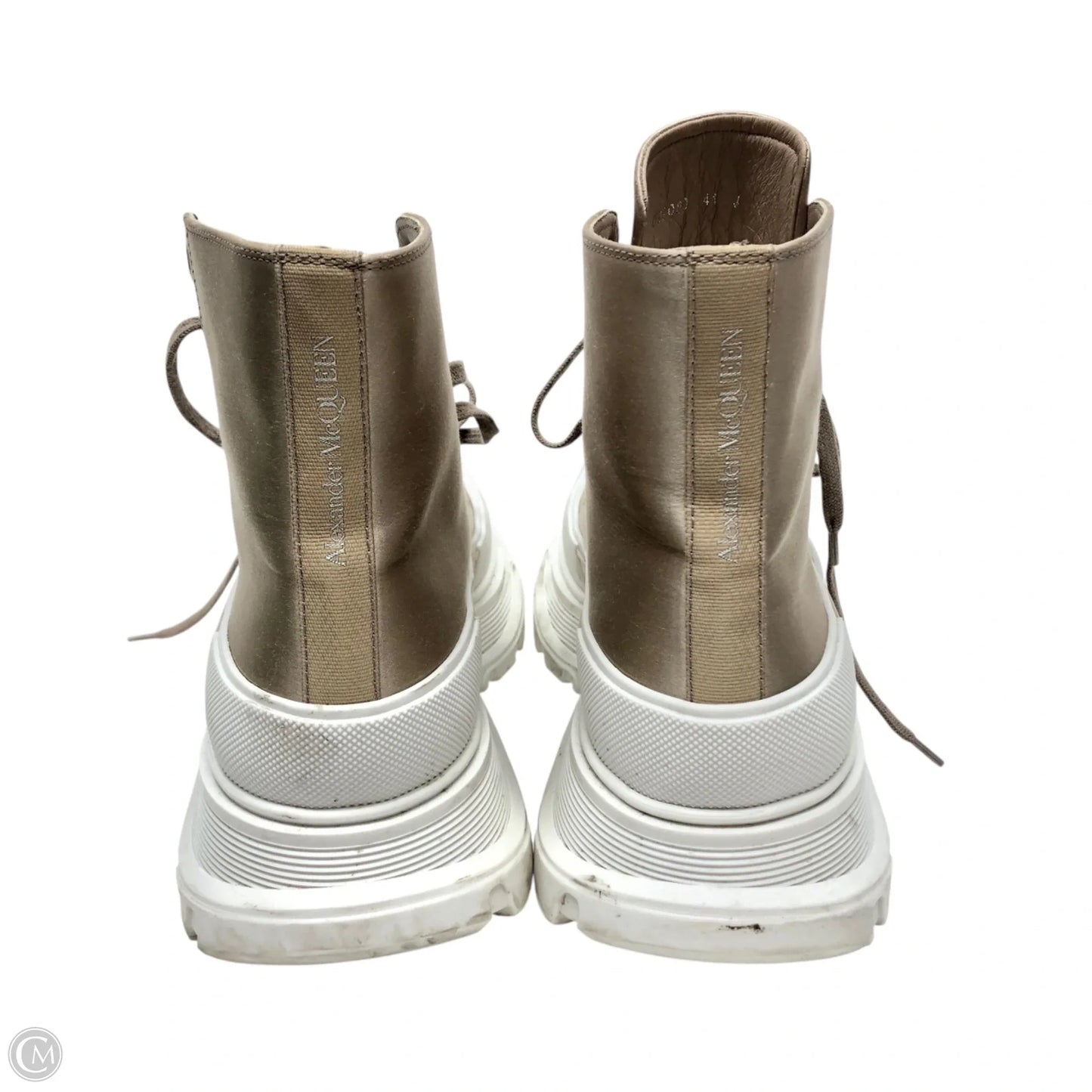 Shoes Luxury Designer By Alexander Mcqueen In Brown & White, Size: 10.5