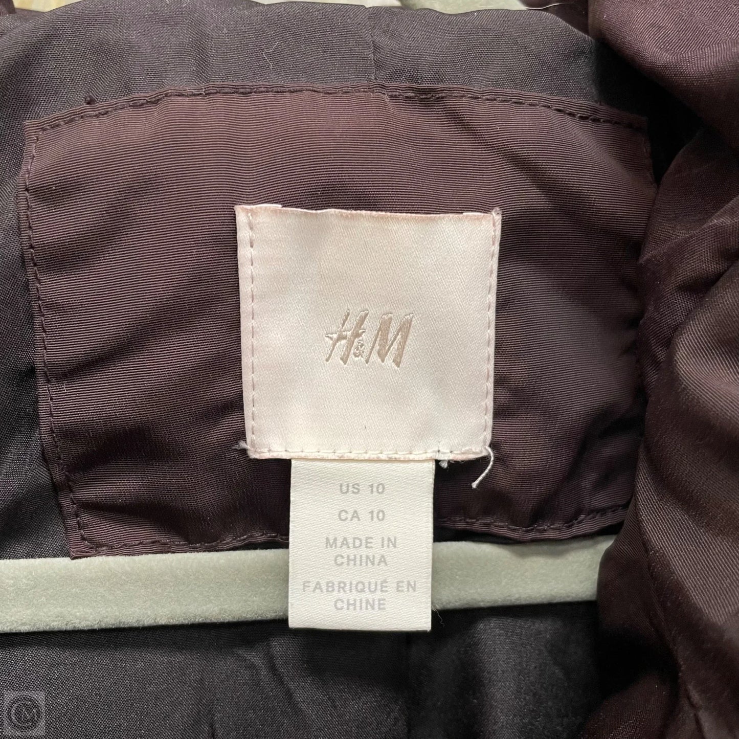 Jacket Puffer & Quilted By H&m In Brown, Size: 10