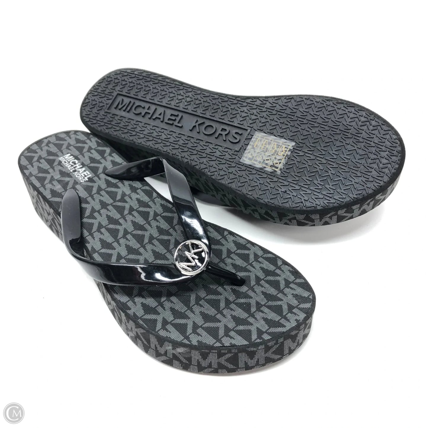 Sandals Heels Wedge By Michael By Michael Kors In Black, Size: 6