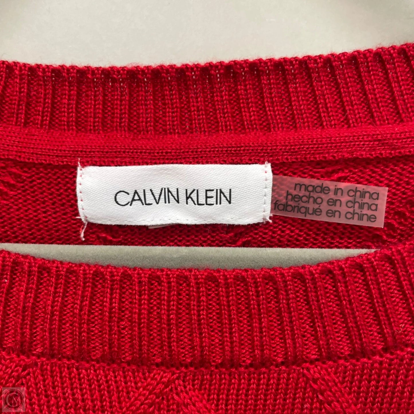 Sweater By Calvin Klein In Red, Size: 2x