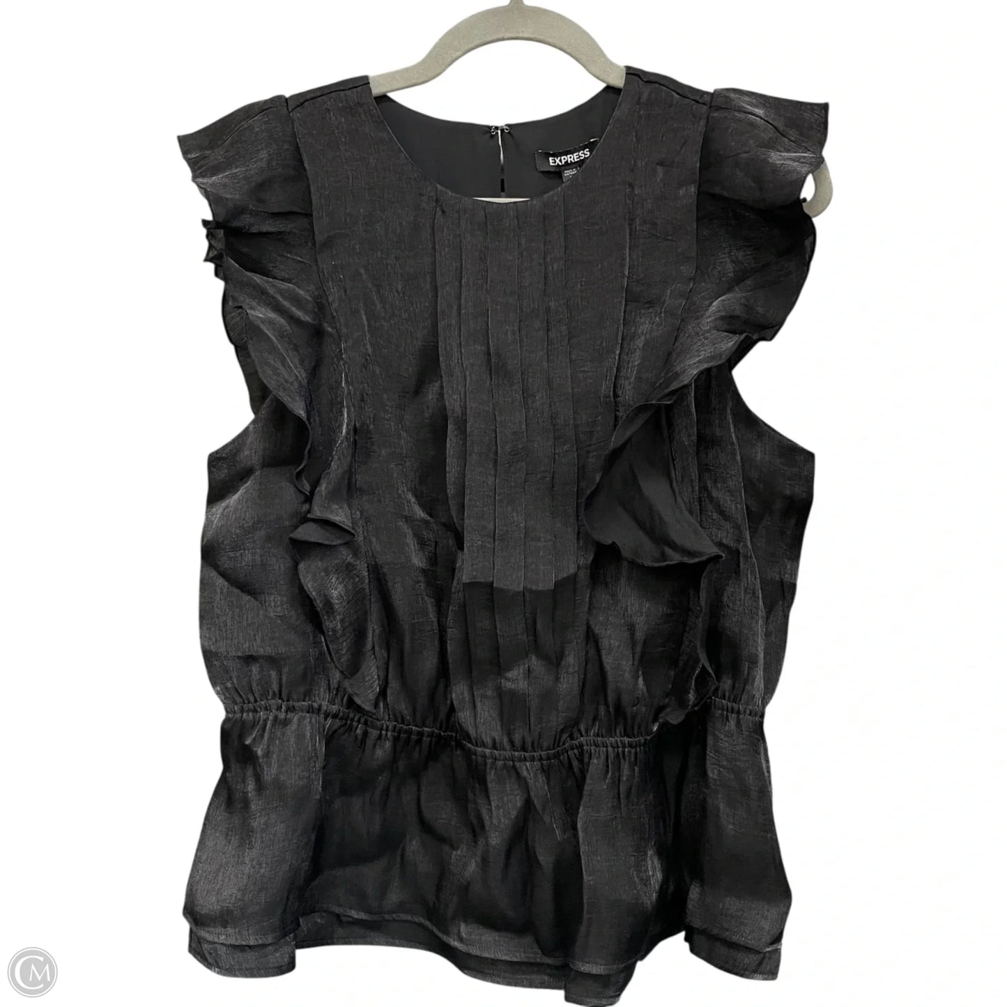 Blouse Short Sleeve By Express In Black, Size: L