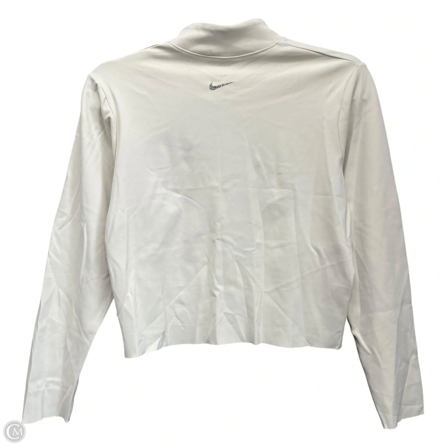 Athletic Top Long Sleeve Collar By Nike Apparel In Beige, Size: Xl