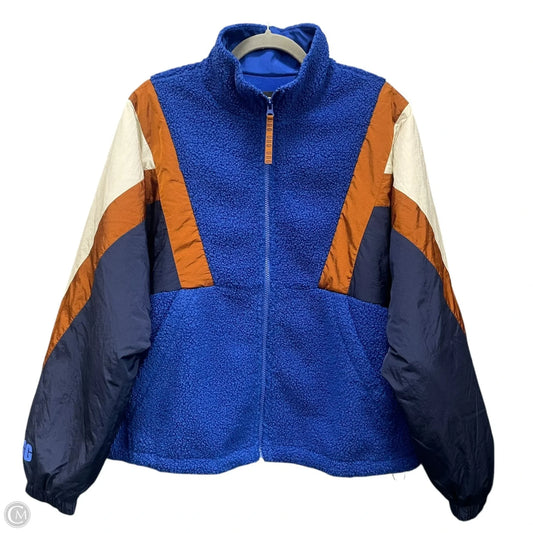 Jacket Designer By Ugg In Blue & Tan, Size: L