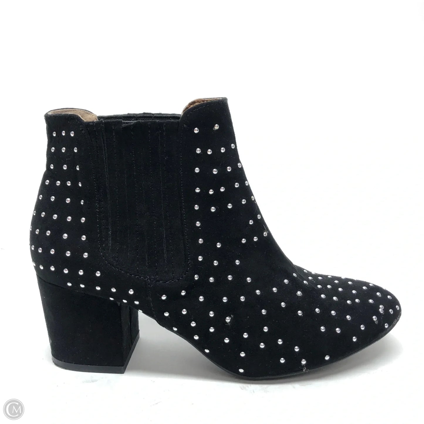 Boots Ankle Heels By Qupid In Black & Silver, Size: 7.5
