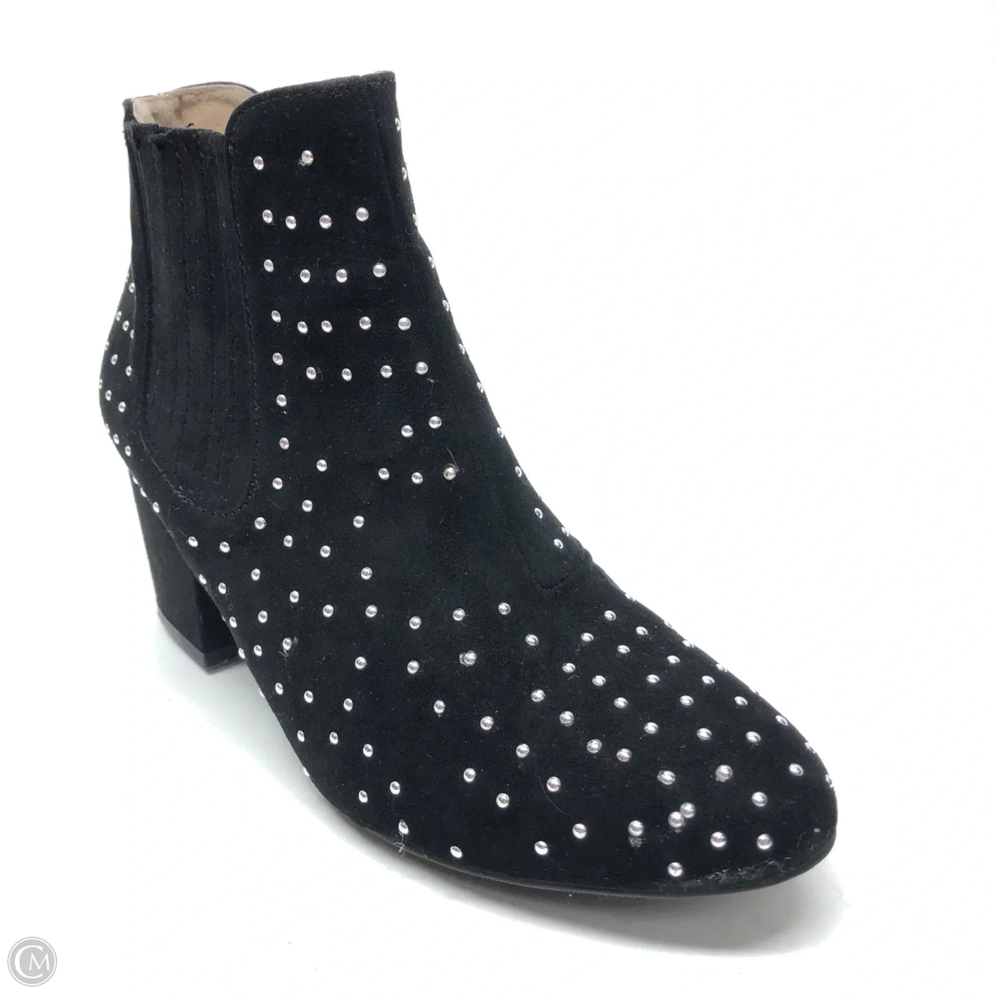 Boots Ankle Heels By Qupid In Black & Silver, Size: 7.5