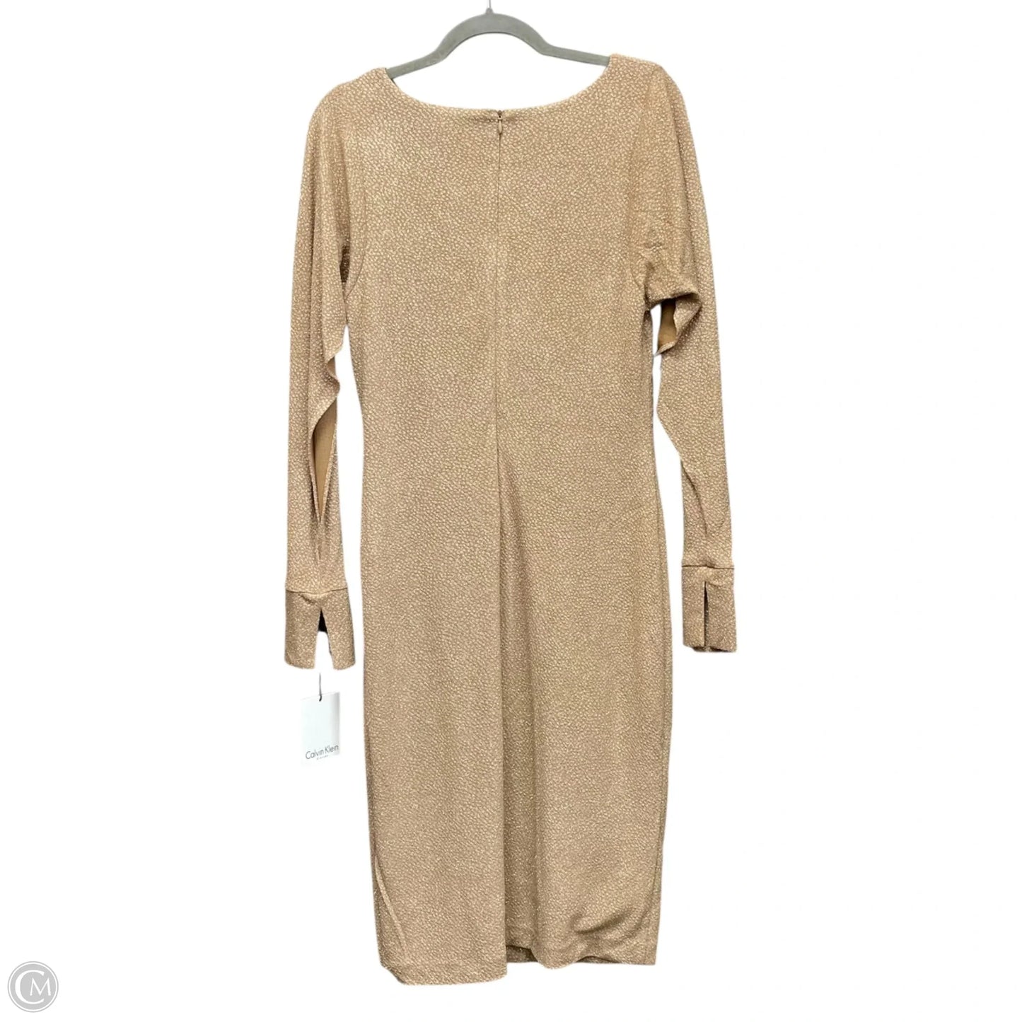 Dress Party Midi By Calvin Klein In Gold, Size: 6