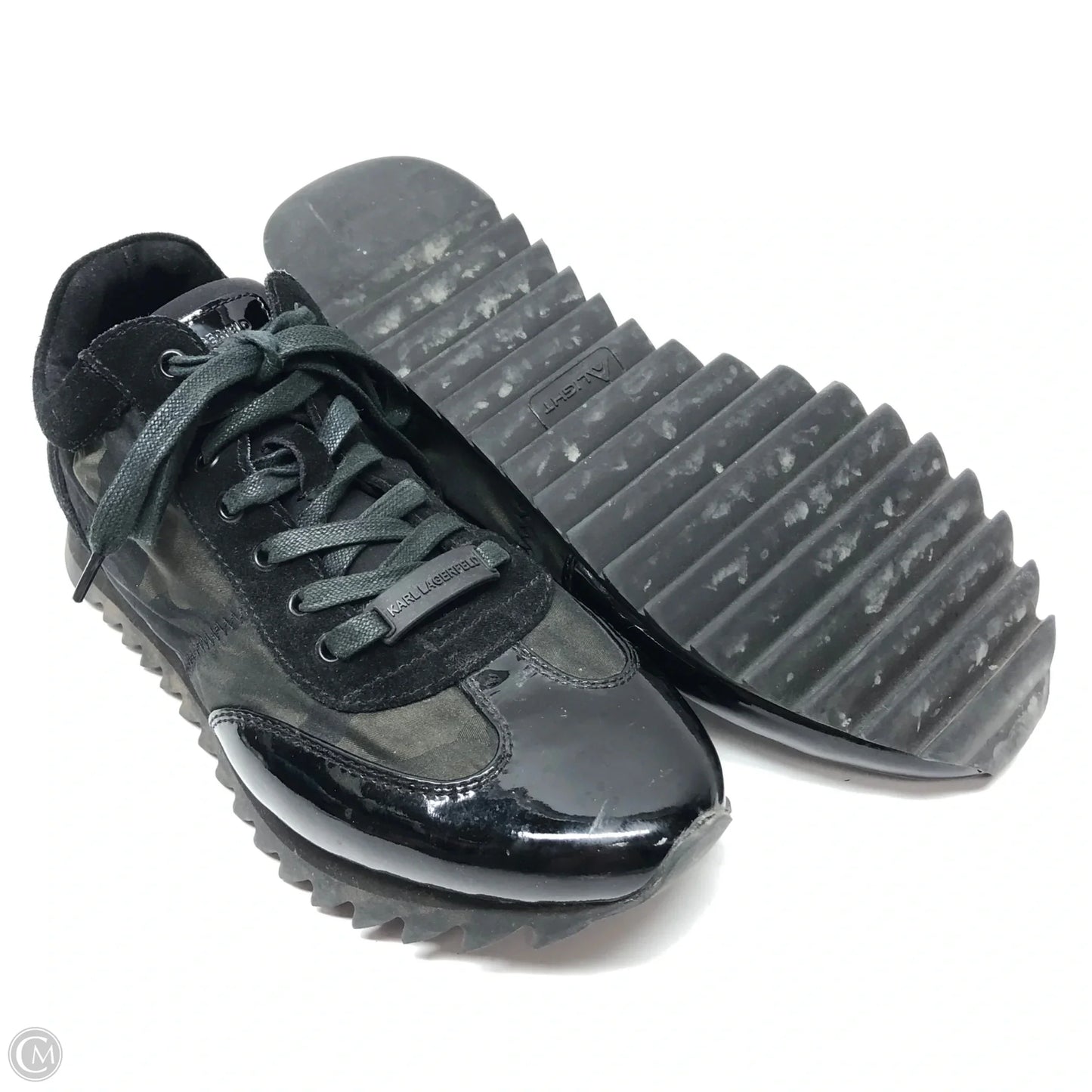 Shoes Designer By Karl Lagerfeld In Black & Green, Size: 9.5