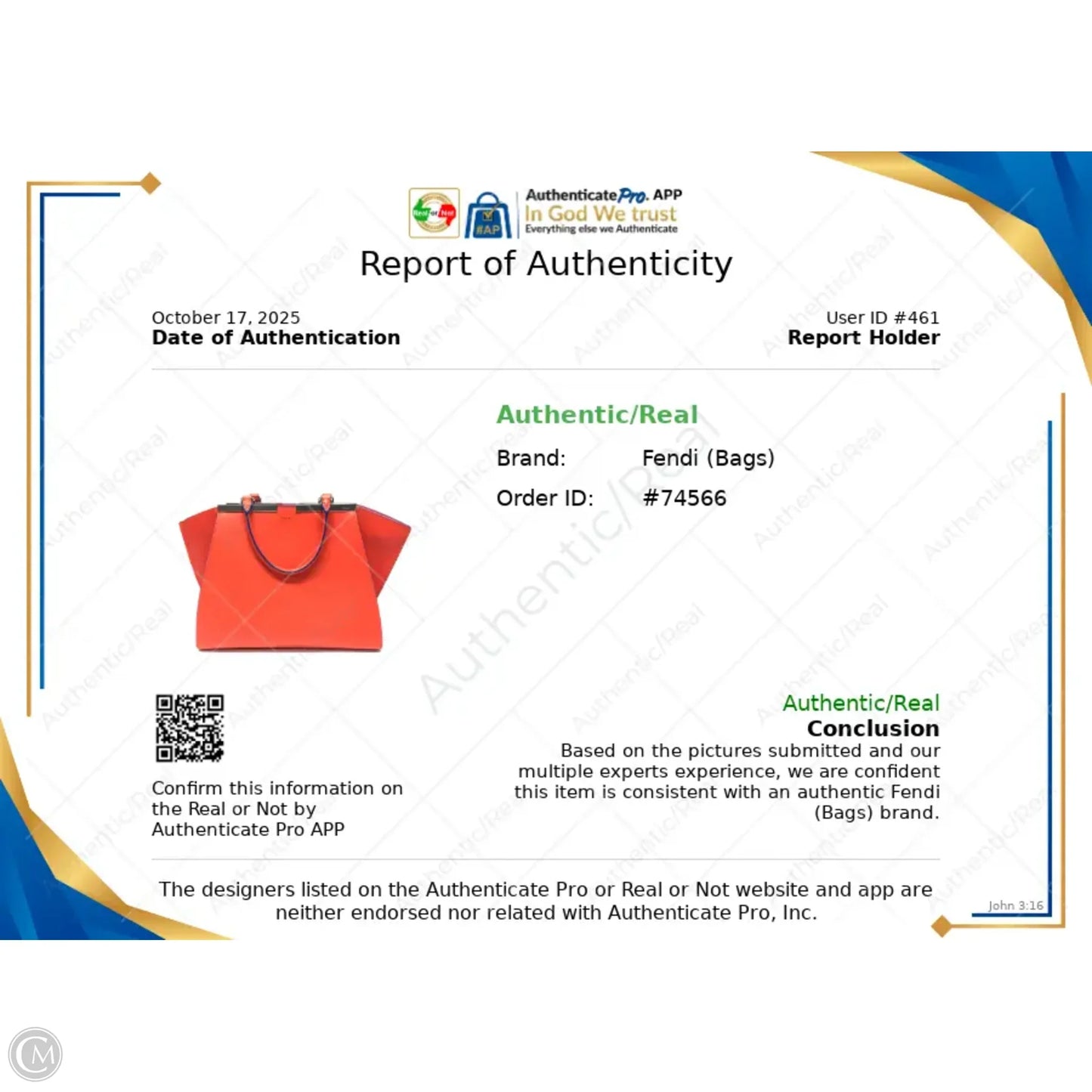 Handbag Luxury Designer By Fendi, Size: Medium