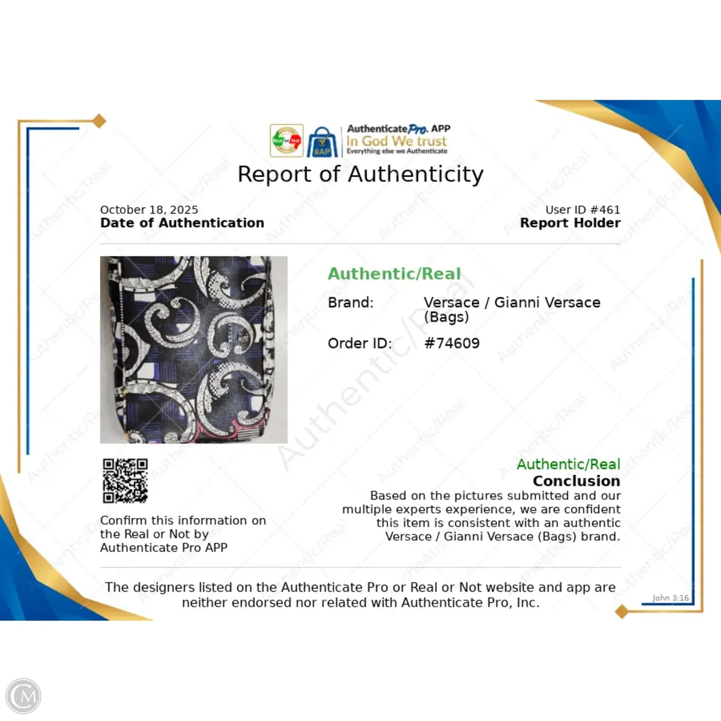 Wristlet Luxury Designer By Versace, Size: Large