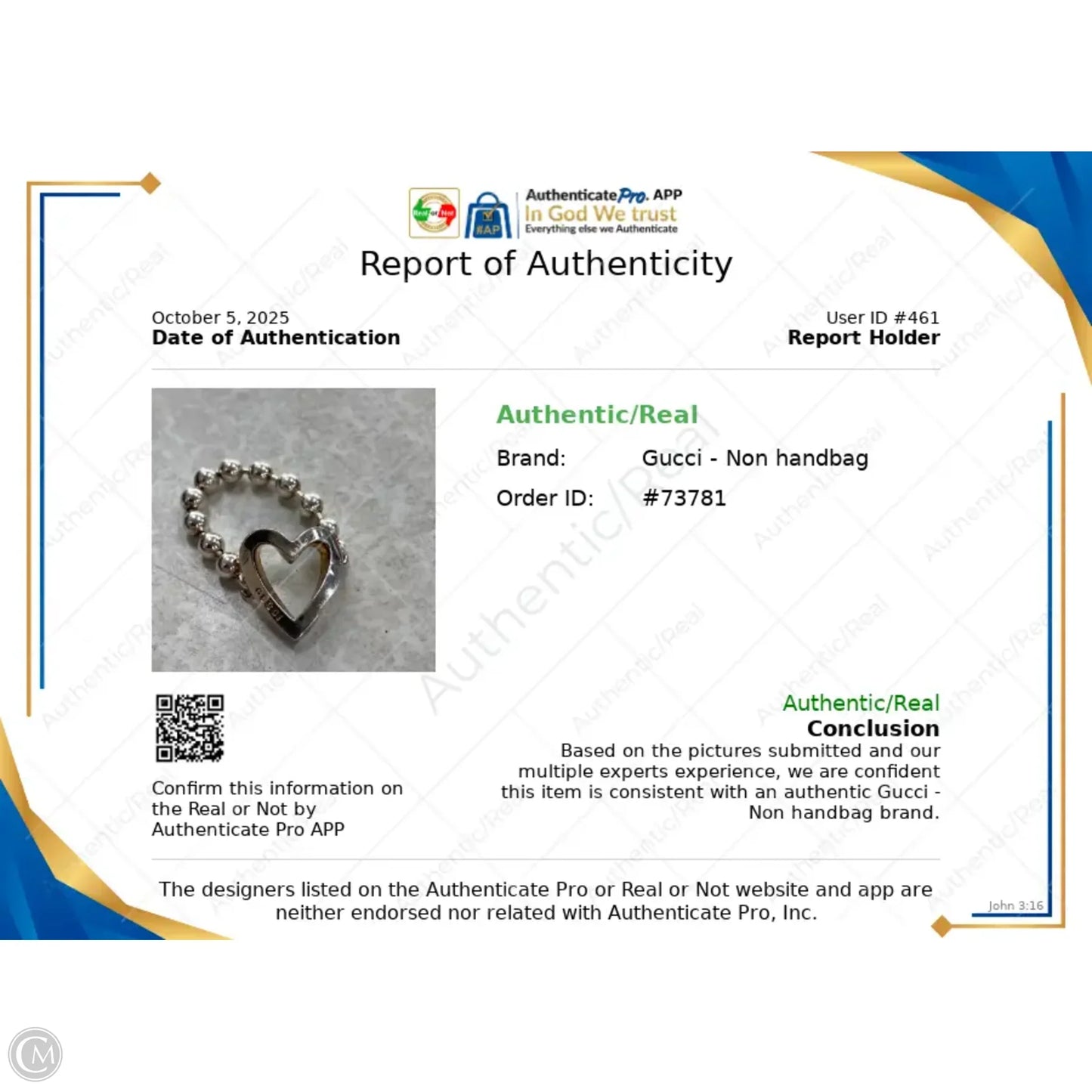 Ring Luxury Designer By Gucci