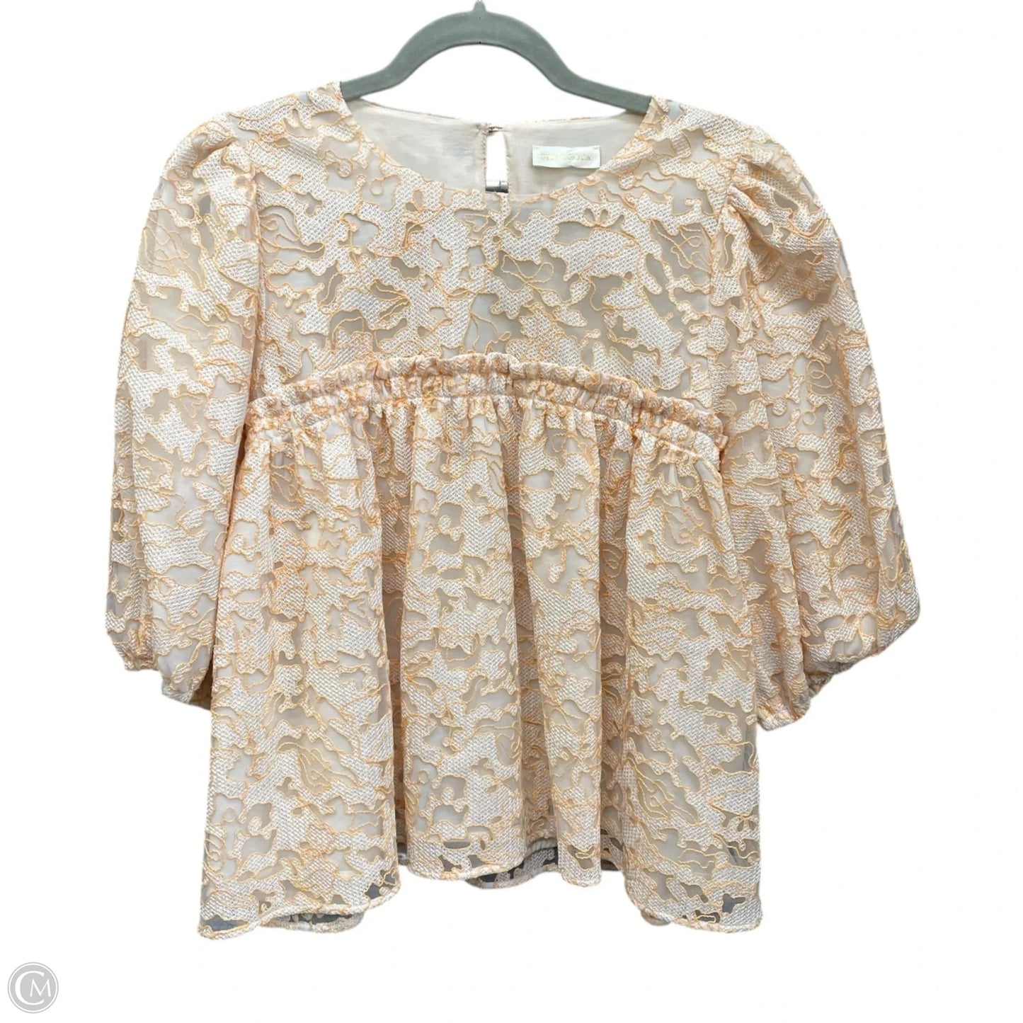 Blouse 3/4 Sleeve By Cma In Peach, Size: M