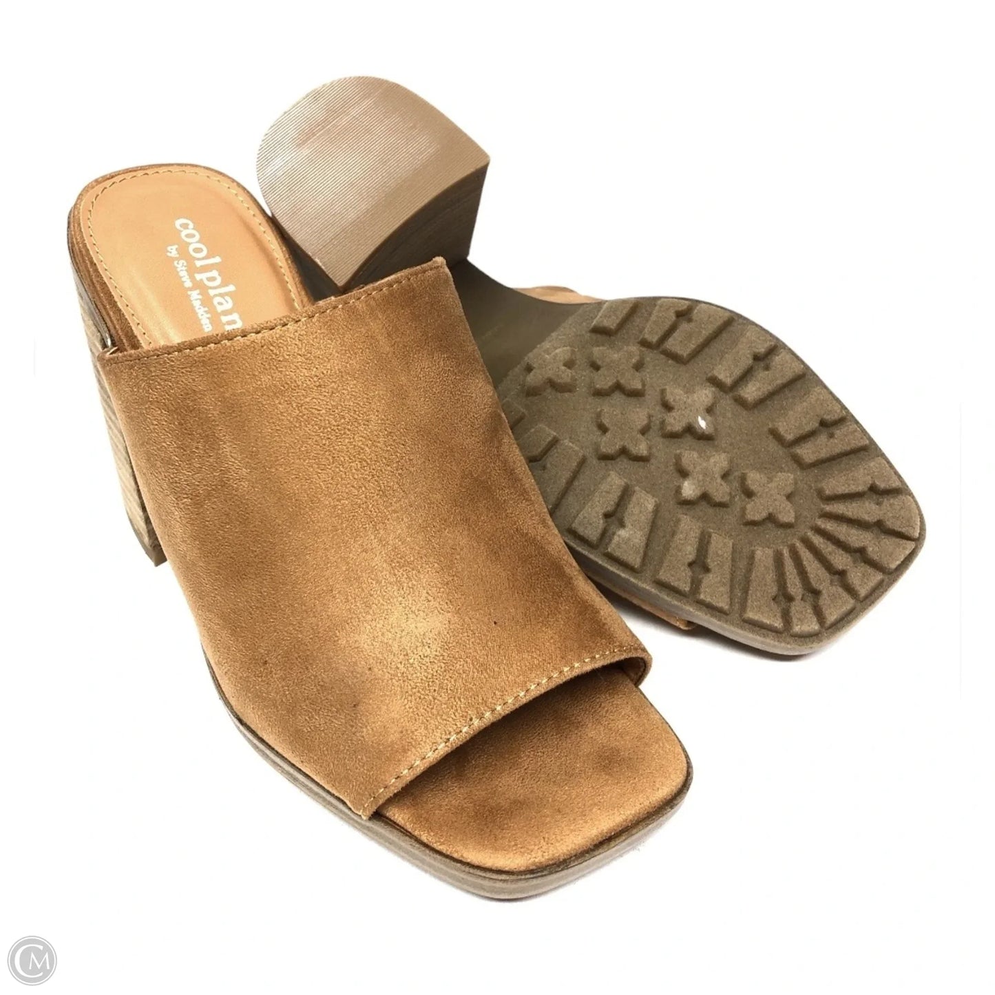 Sandals Heels Block By Steve Madden In Tan, Size: 6.5