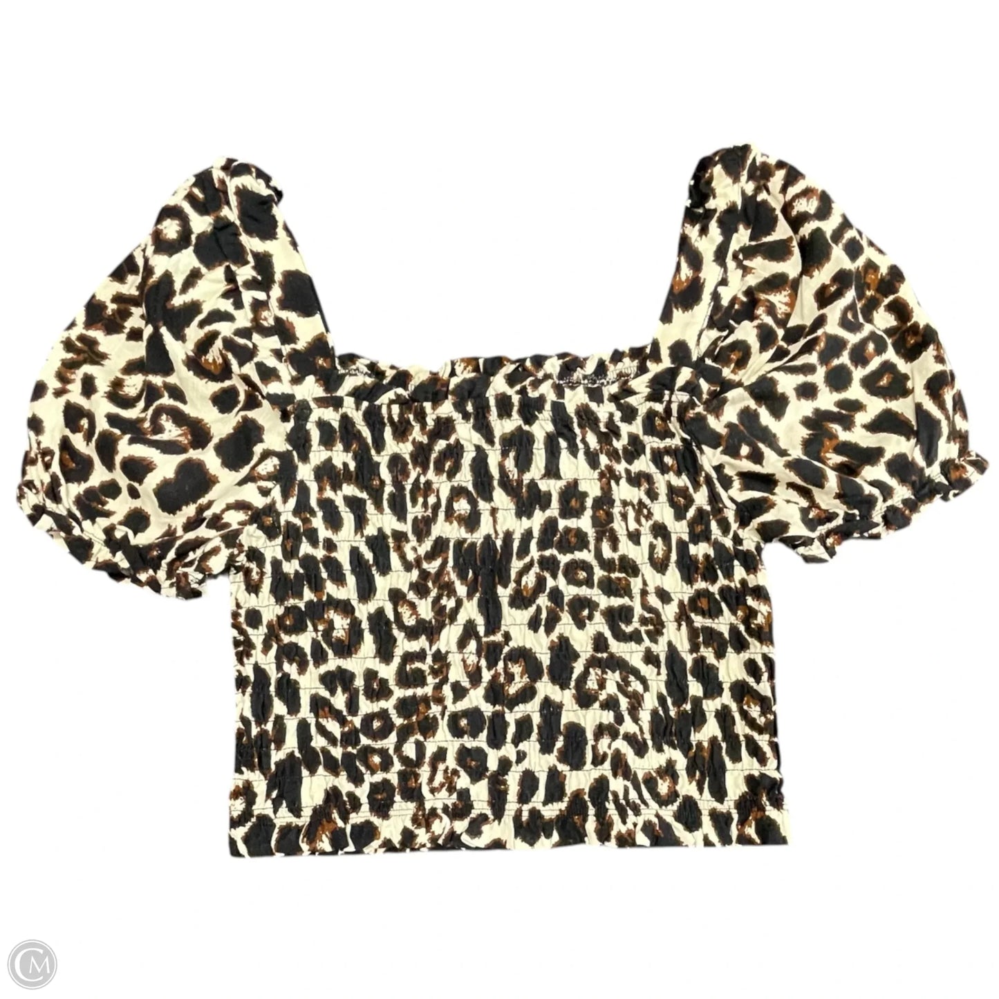Top Short Sleeve By Monteau In Animal Print, Size: L