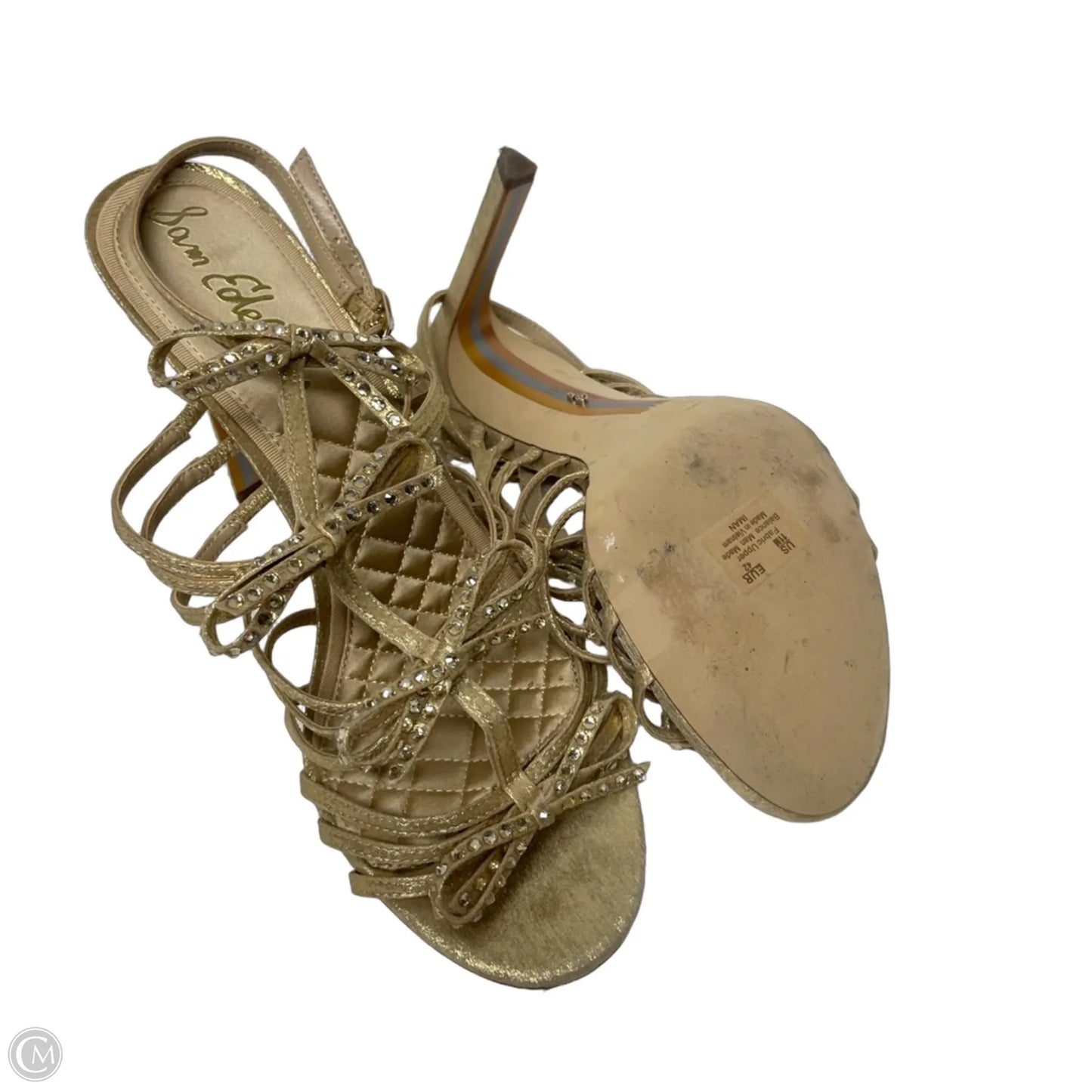 Sandals Heels Block By Sam Edelman In Gold, Size: 11