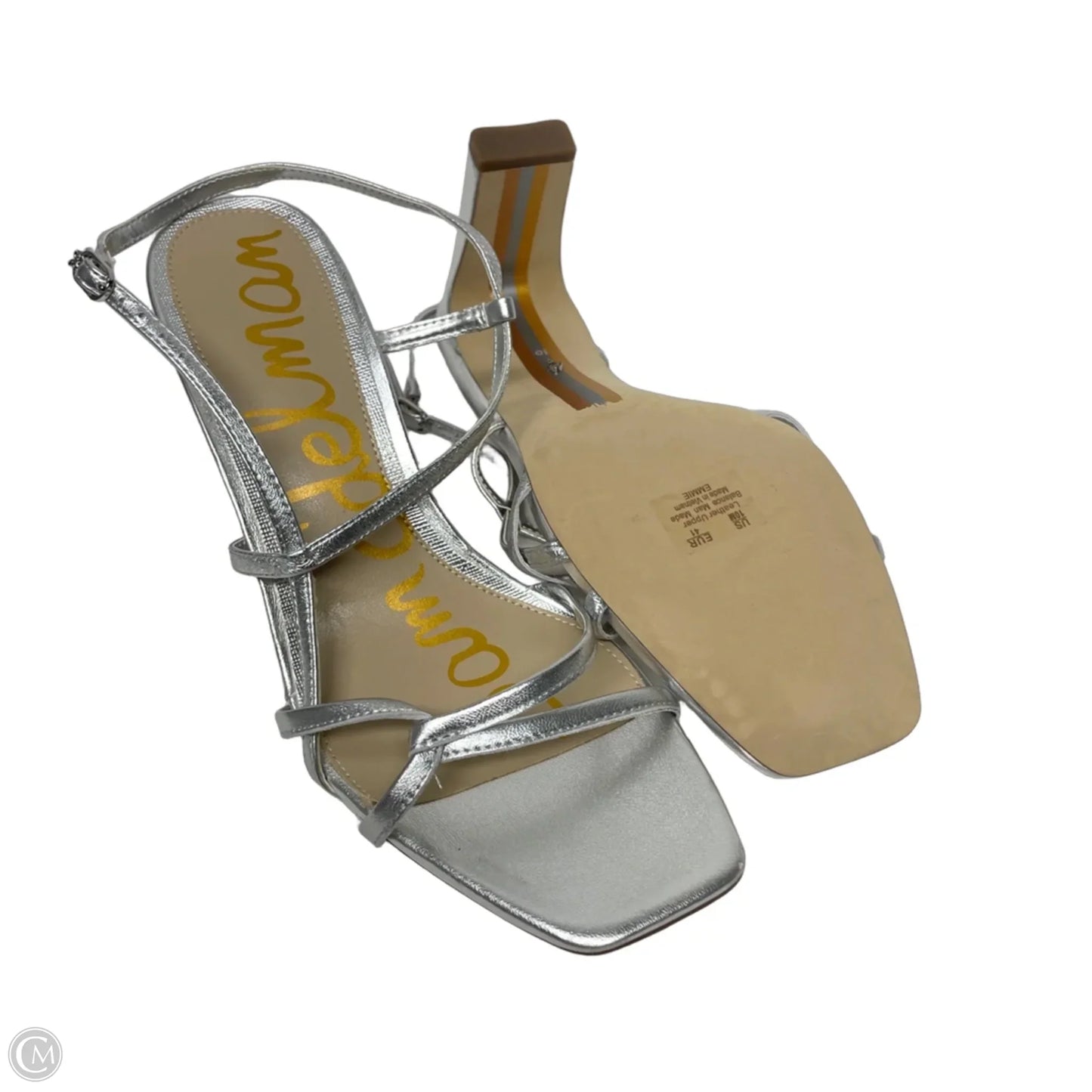 Sandals Heels Block By Sam Edelman In Silver, Size: 10