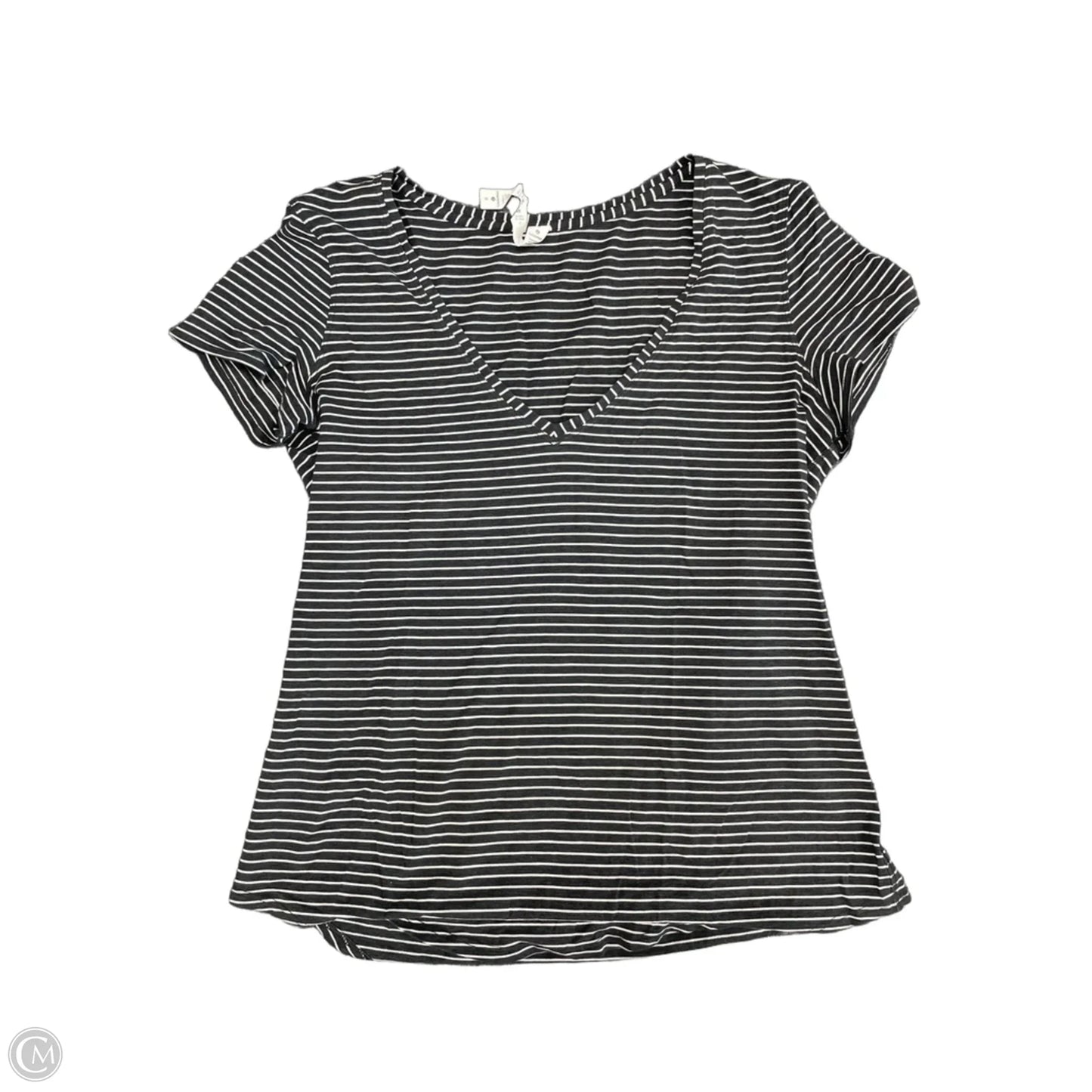 Athletic Top Short Sleeve By Lululemon In Black & White, Size: 6