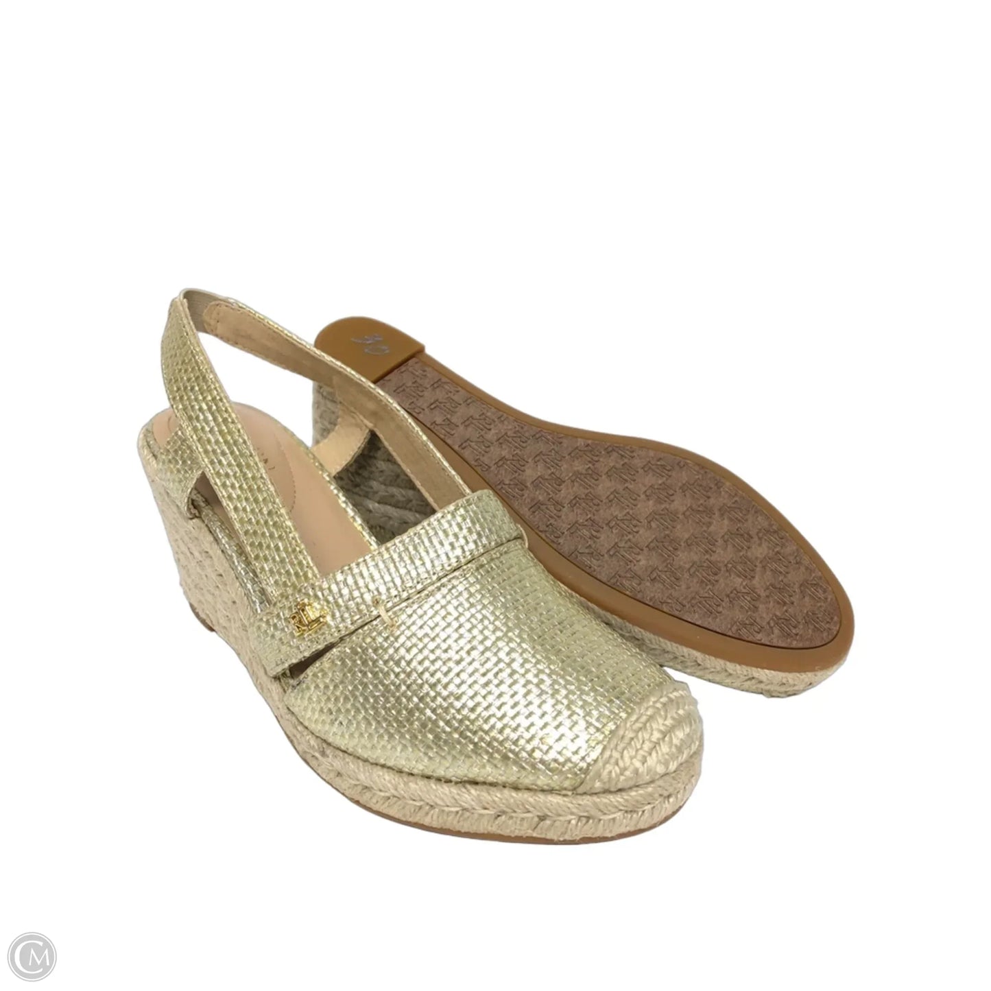 Shoes Heels Wedge By Lauren By Ralph Lauren In Gold, Size: 8.5
