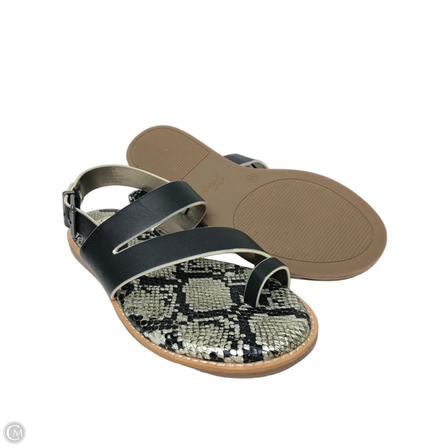 Sandals Flats By Crown Vintage In Snakeskin Print, Size: 6