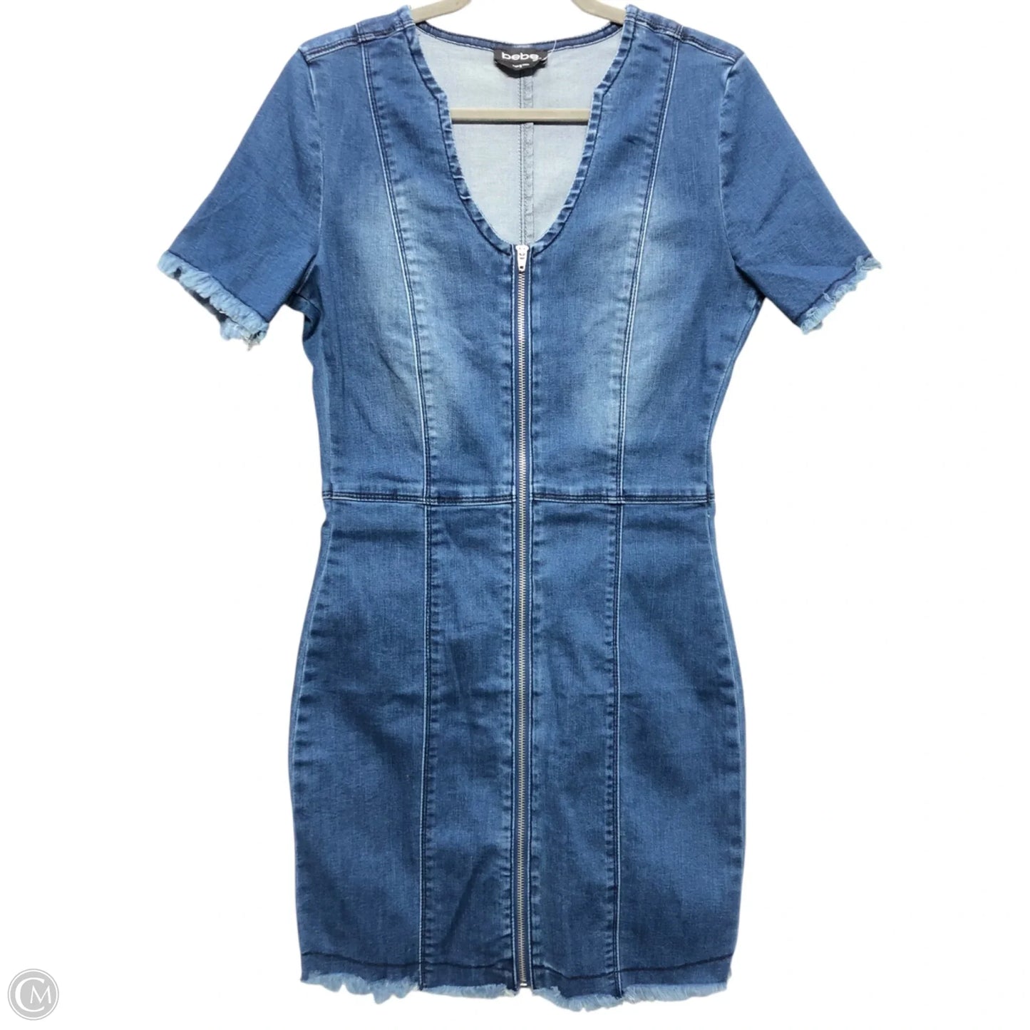 Dress Casual Short By Bebe In Blue Denim, Size: M