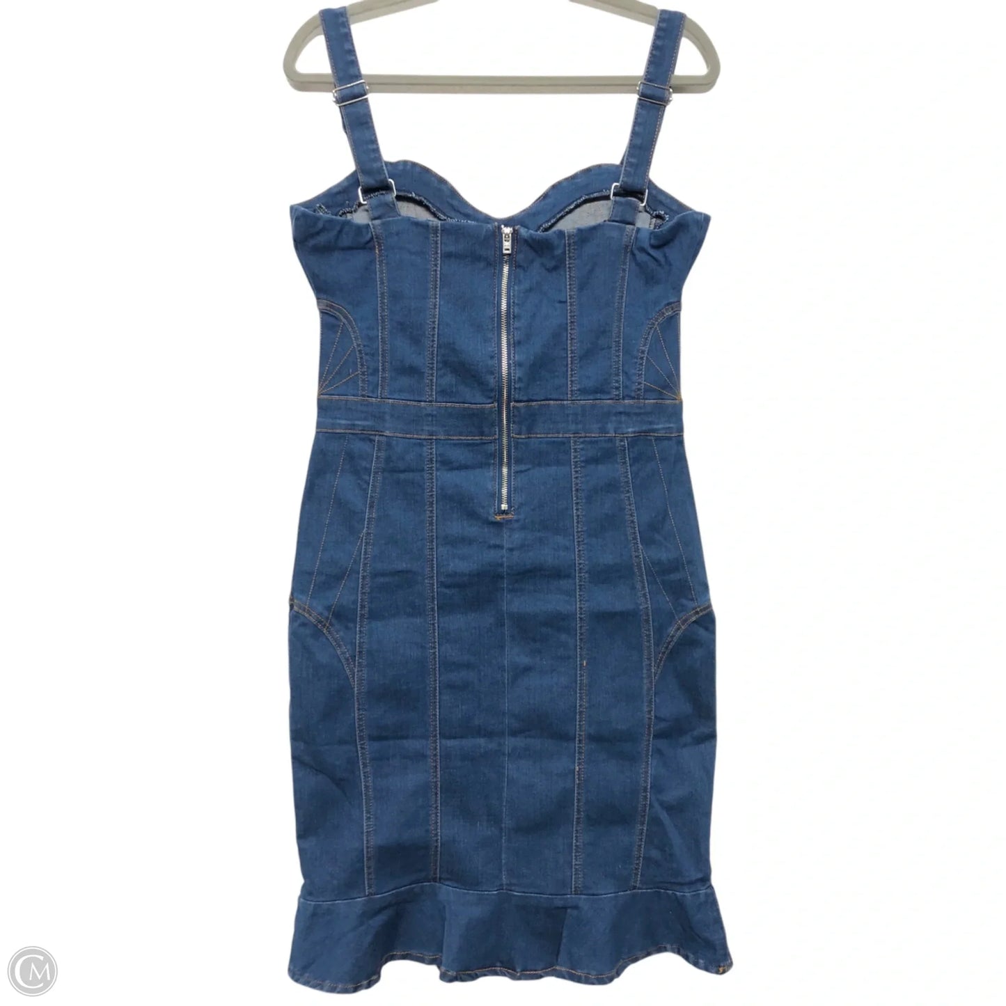 Dress Casual Short By Bebe In Blue Denim, Size: M