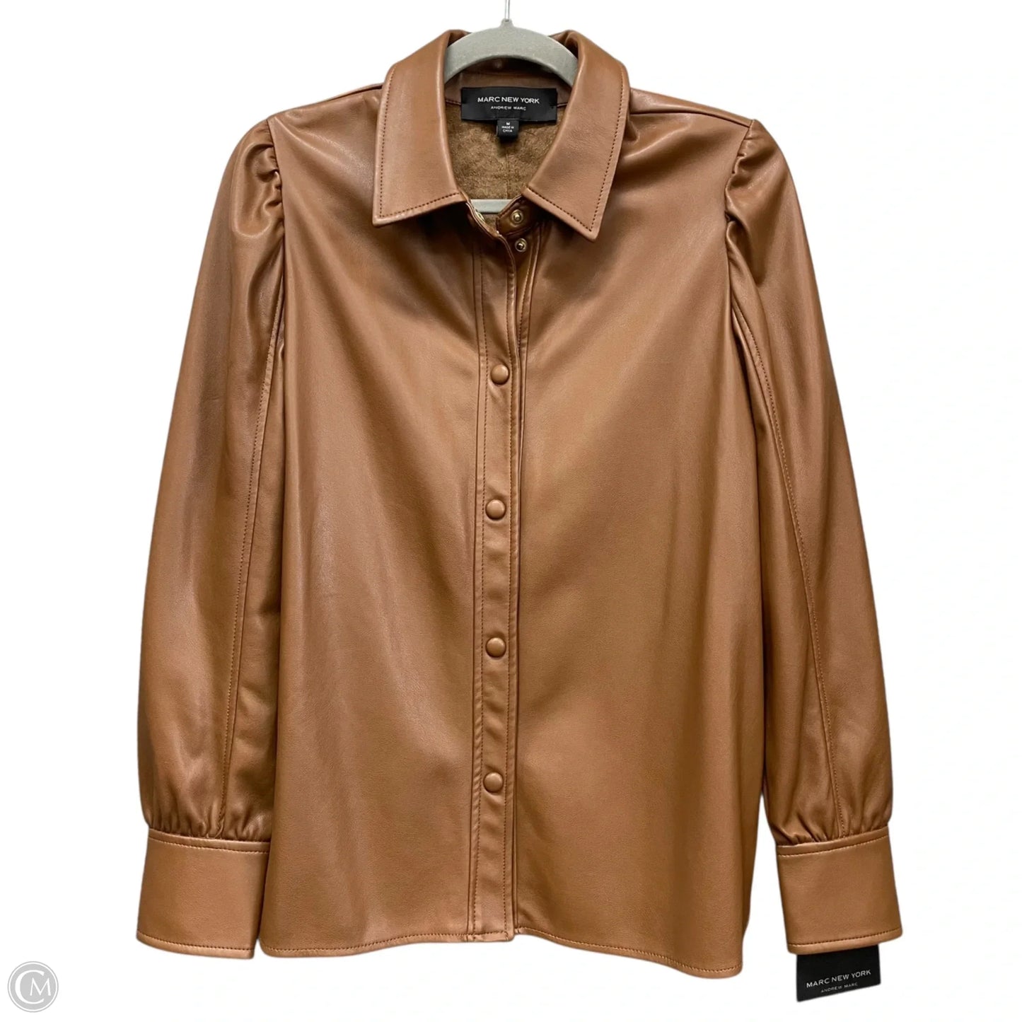 Jacket Shirt By Marc New York In Brown, Size: M