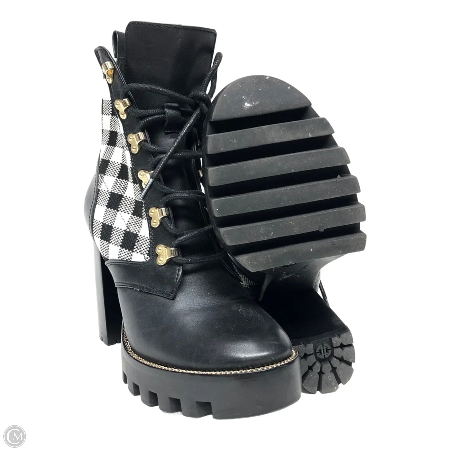 Boots Ankle Heels By Antonio Melani In Black & White, Size: 5.5