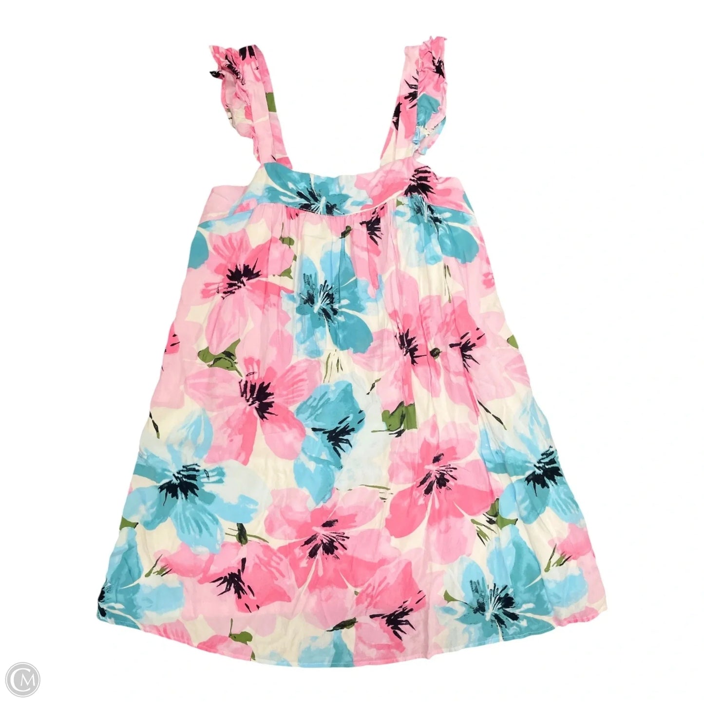 Dress Casual Short By Emily Wonder In Blue & Pink, Size: 1x