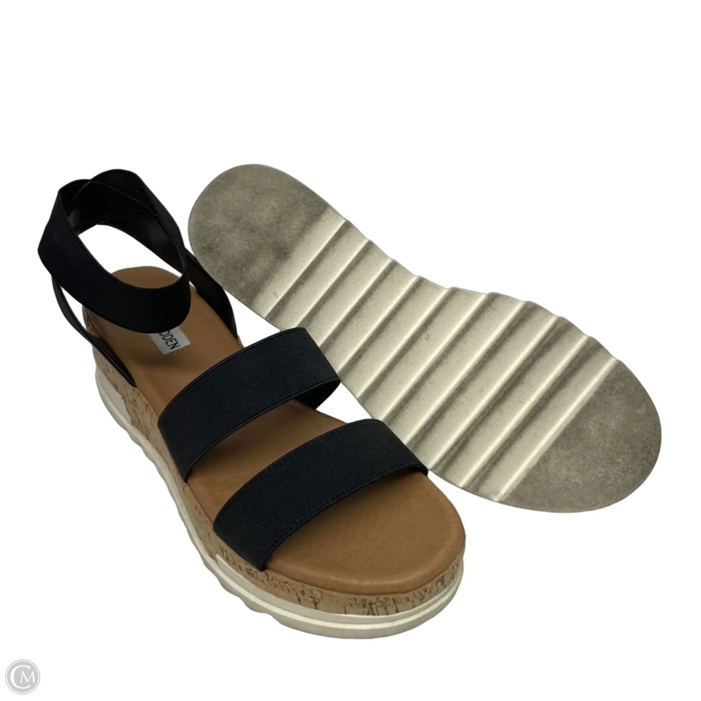 Sandals Heels Platform By Steve Madden In Black & Tan, Size: 9