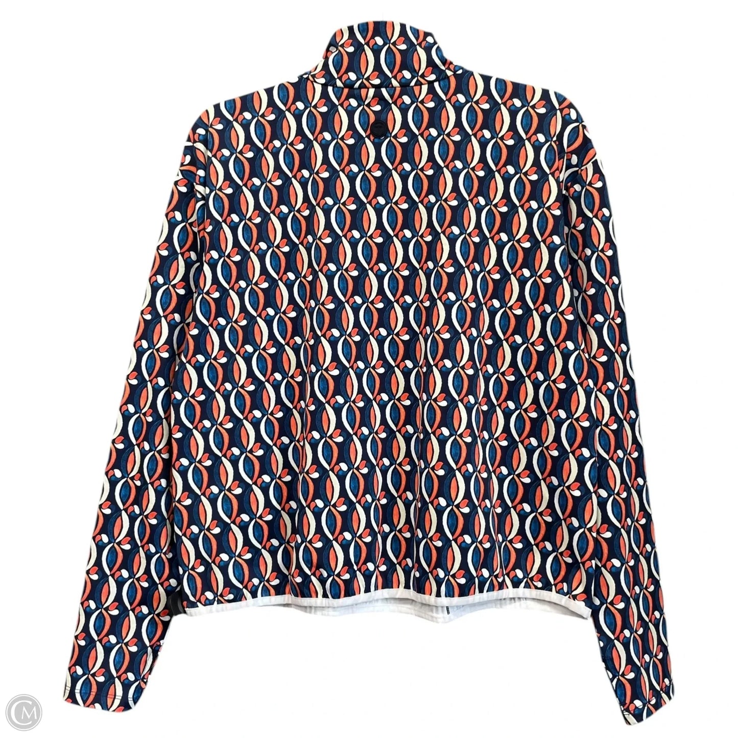 Athletic Top Long Sleeve Collar By Talbots In Blue & Orange, Size: M