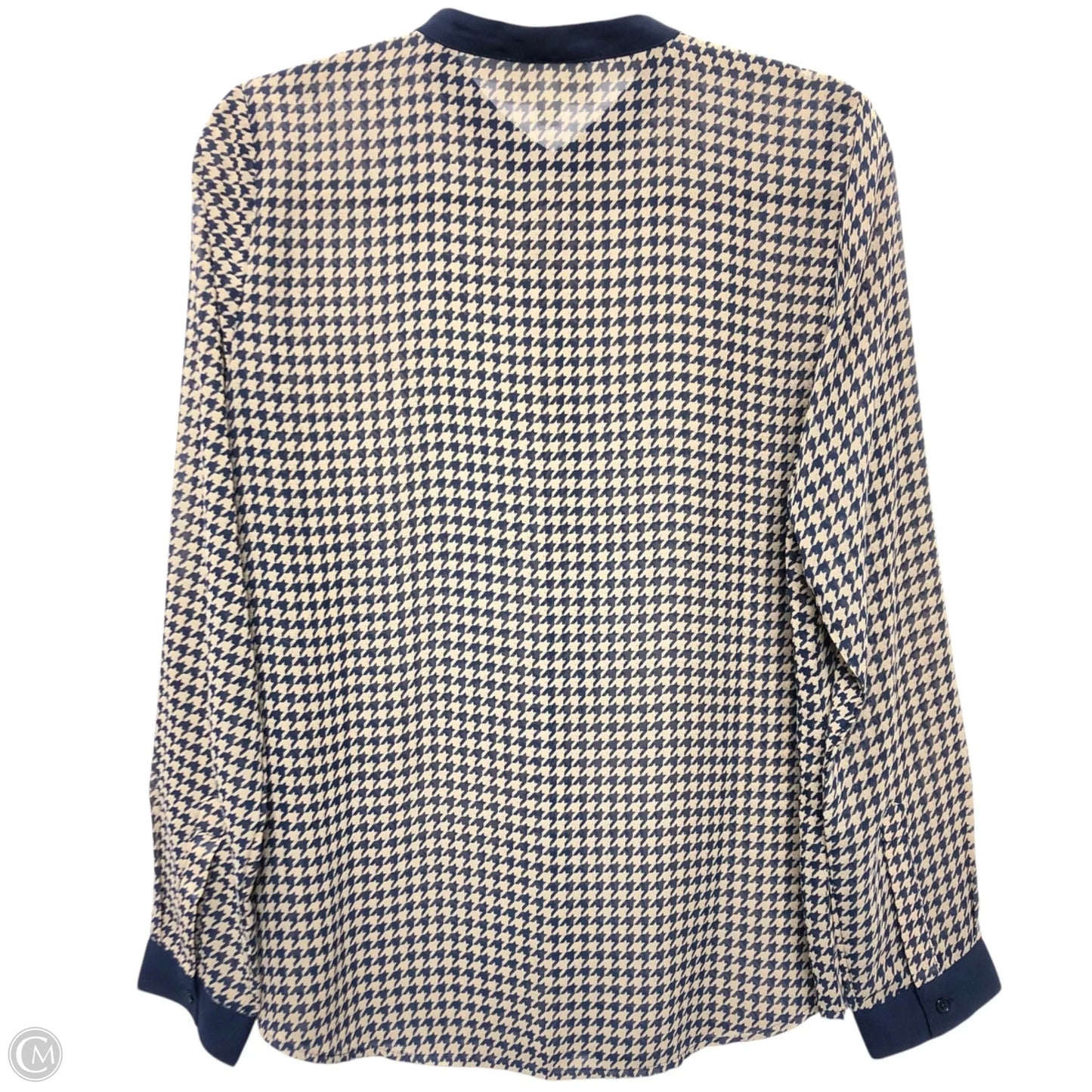 Top Long Sleeve By Olive And Oak In Blue & Cream, Size: M