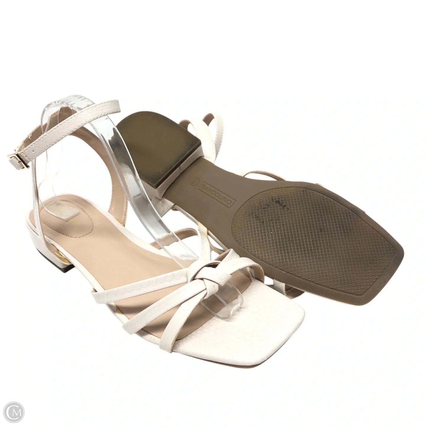 Sandals Heels Block By Bandolino In Cream, Size: 11