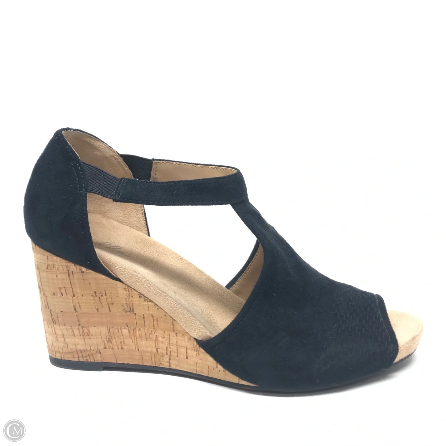 Sandals Heels Wedge By Clothes Mentor In Black, Size: 10