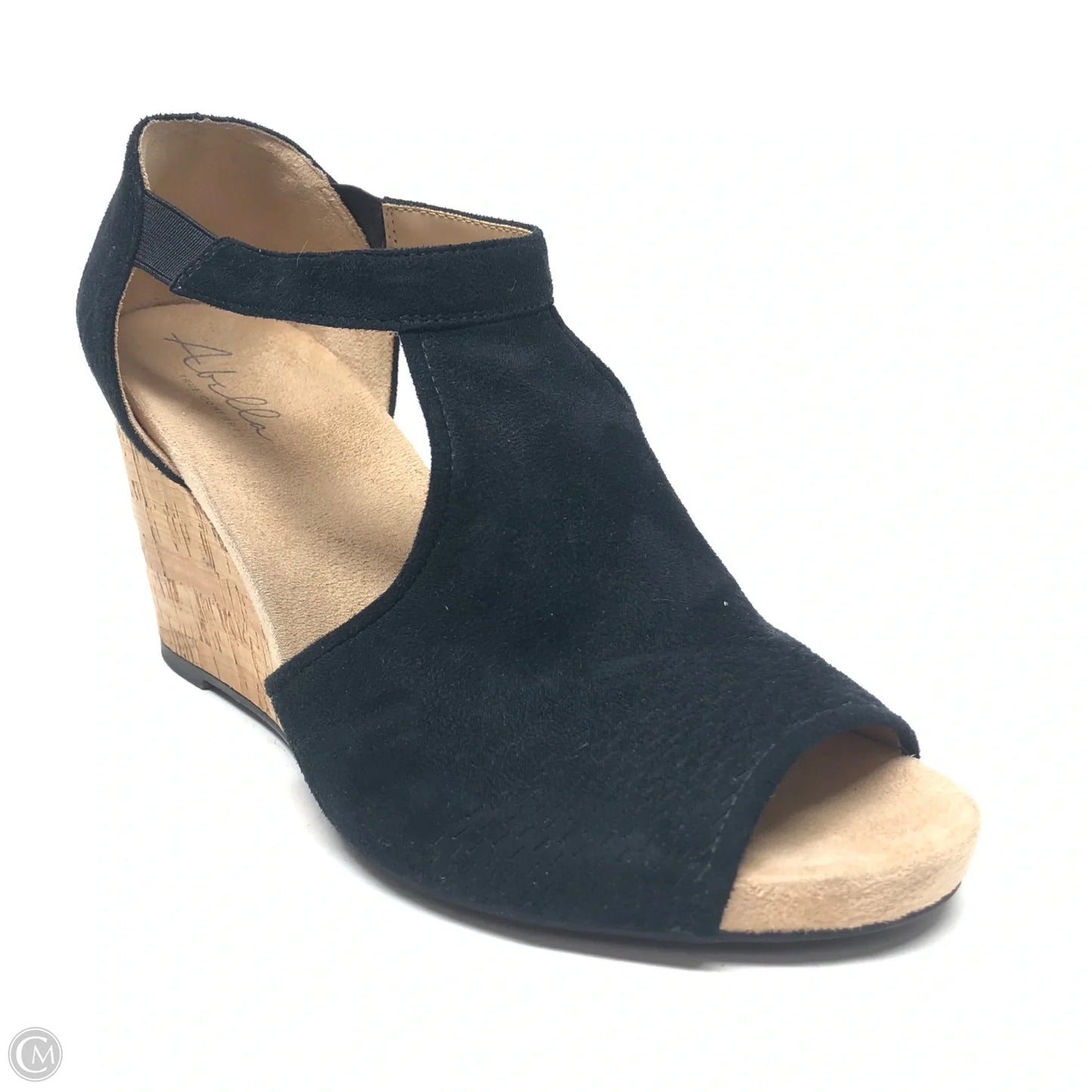 Sandals Heels Wedge By Clothes Mentor In Black, Size: 10