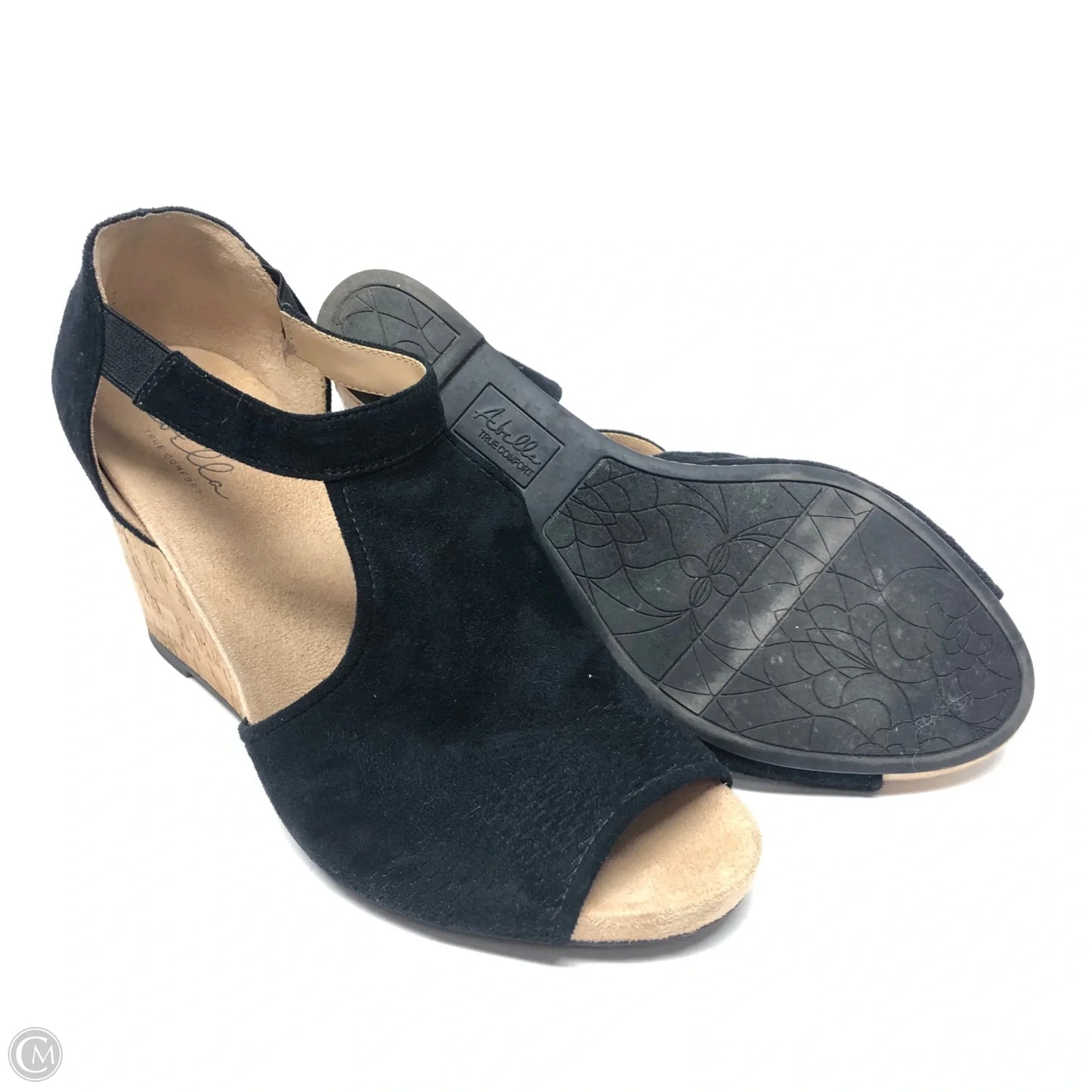 Sandals Heels Wedge By Clothes Mentor In Black, Size: 10