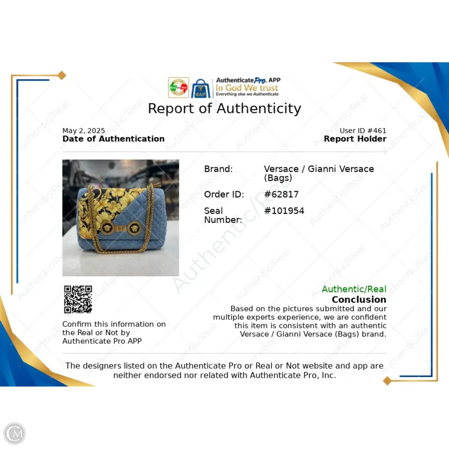 Crossbody Luxury Designer By Versace, Size: Medium