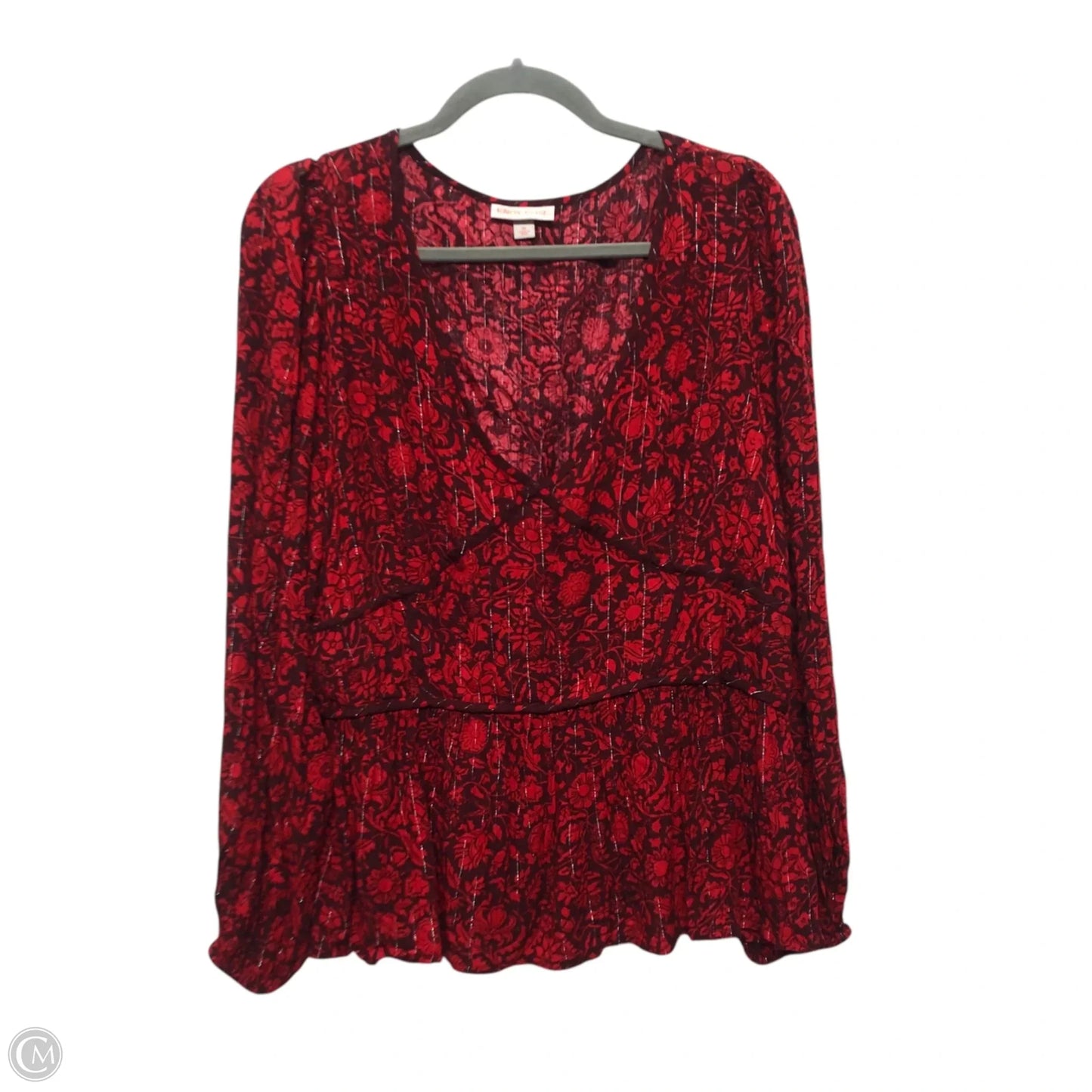 Top Long Sleeve By Knox Rose In Red, Size: Xl