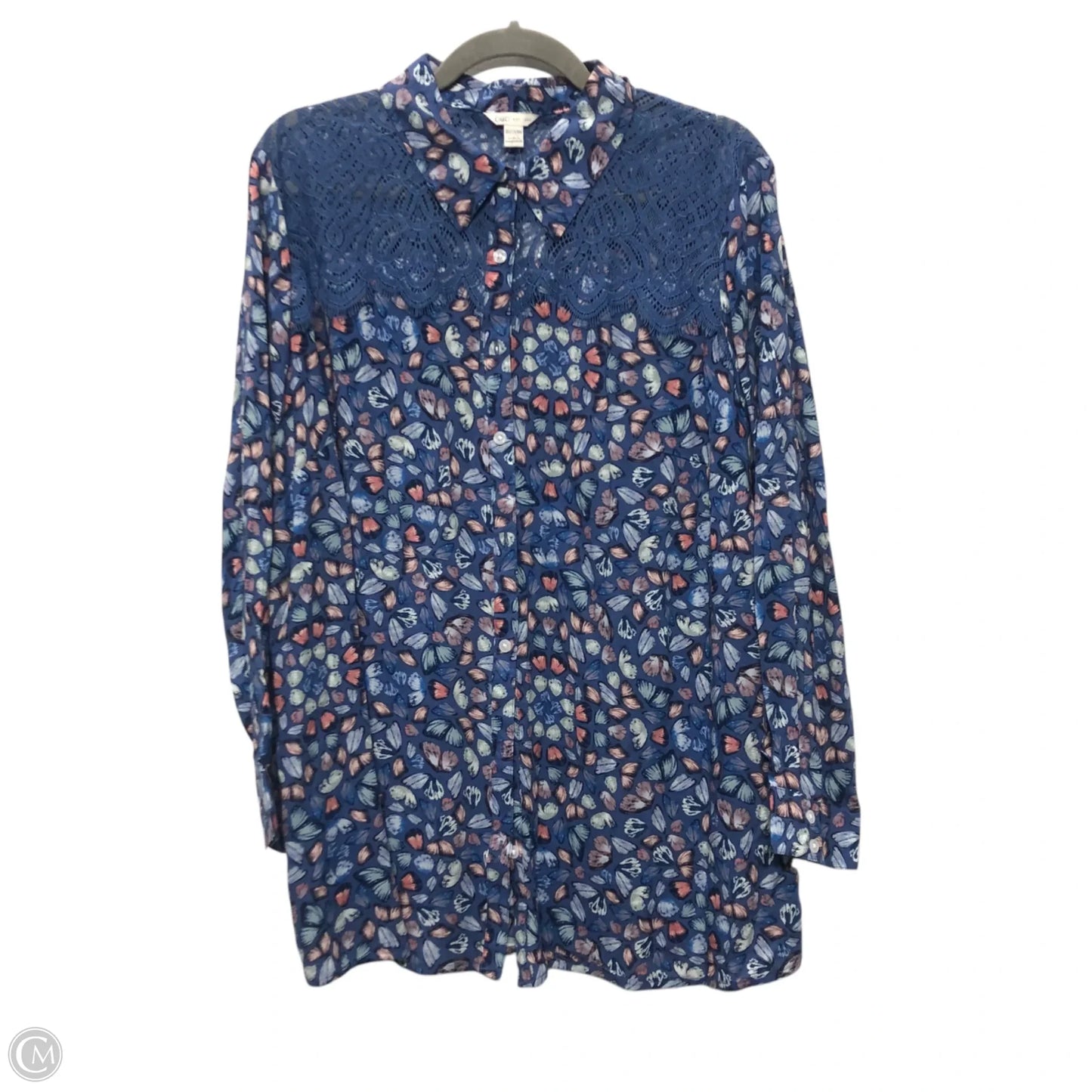 Top Long Sleeve By Cato In Blue, Size: 20