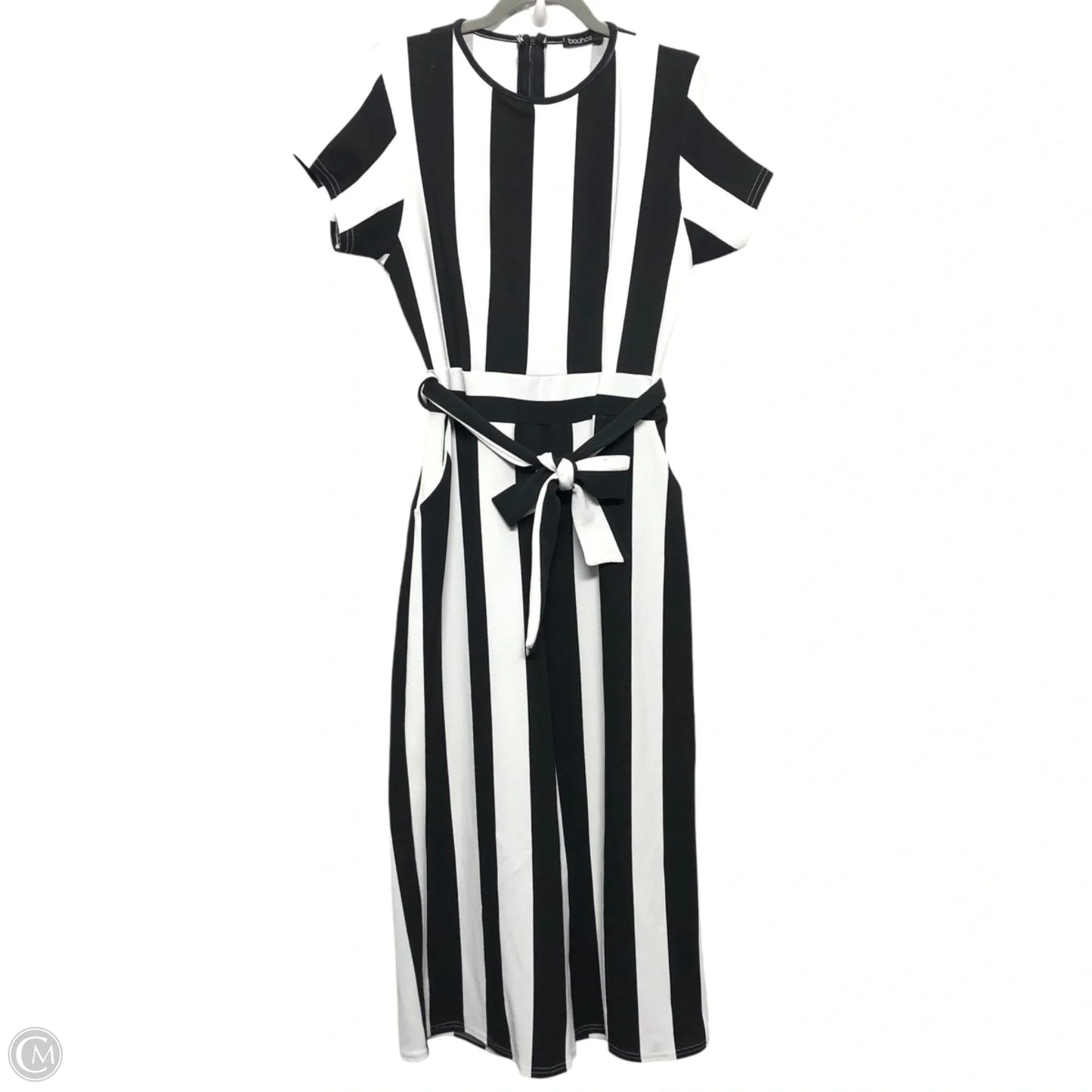 Jumpsuit By Boohoo Boutique In Black & White, Size: 12