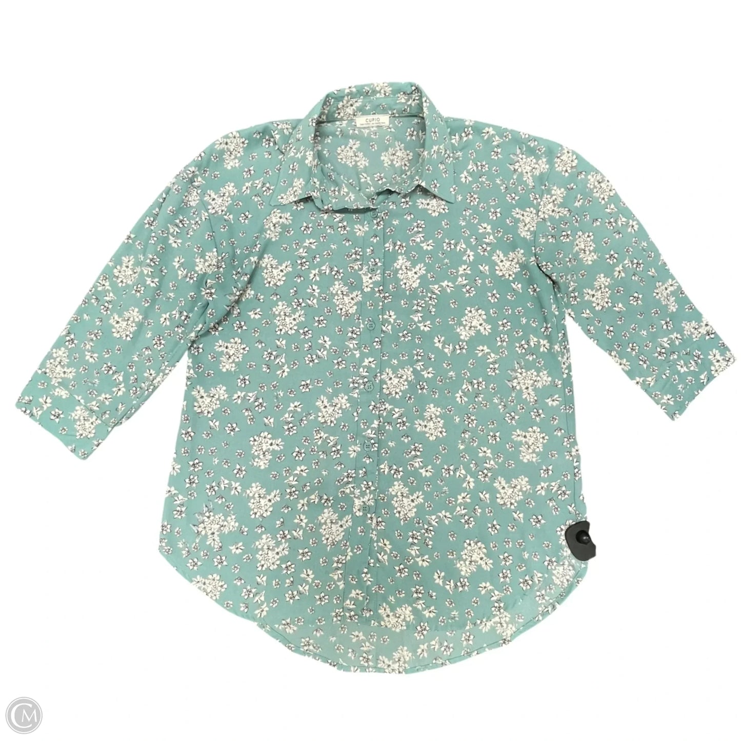Top Long Sleeve By Cupio In Blue & White, Size: M