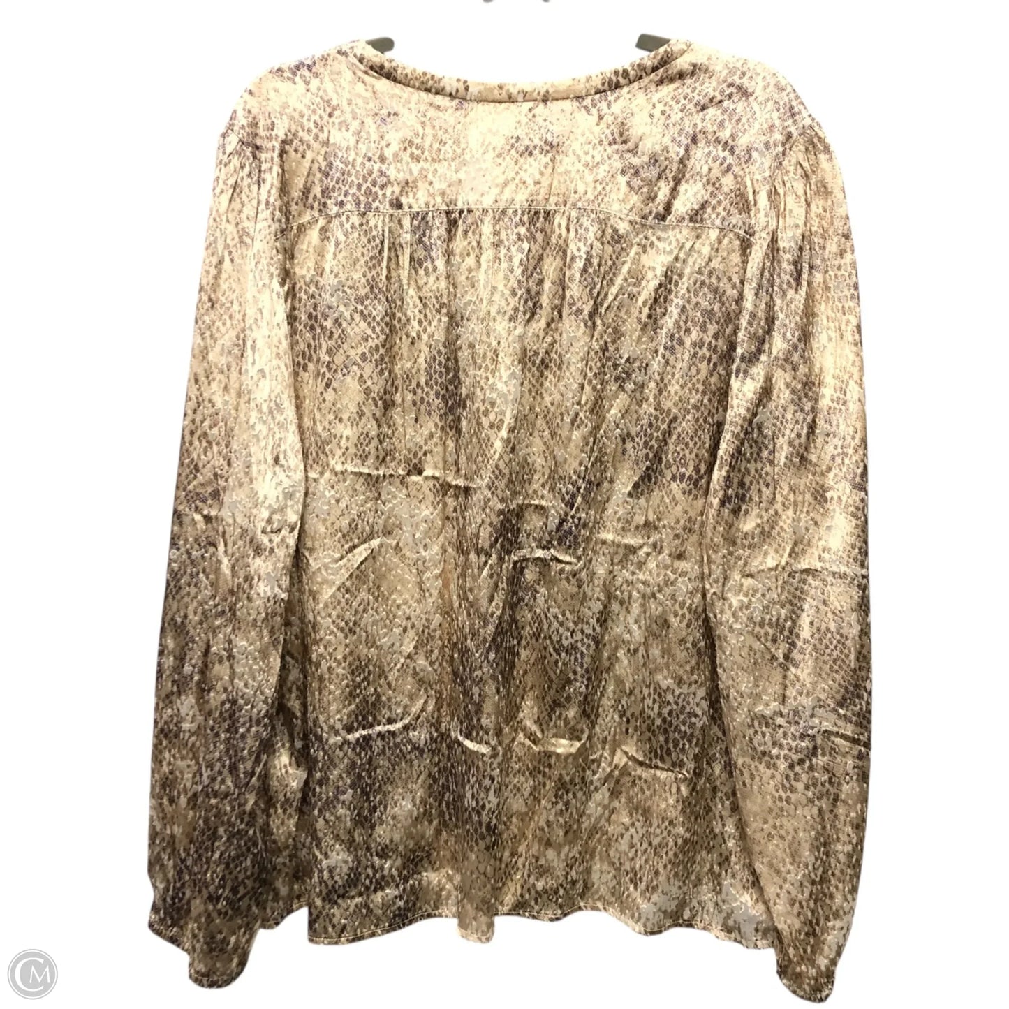 Blouse Long Sleeve By Tommy Bahama In Snakeskin Print, Size: Xl